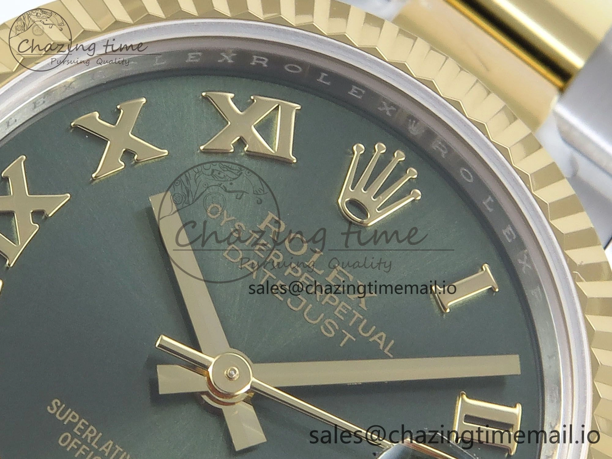 DateJust 31 278273 ARF 1:1 Best Edition 904L Steel Green Roman Diamonds Dial on SS YG Oyster Bracelet ETA 2688