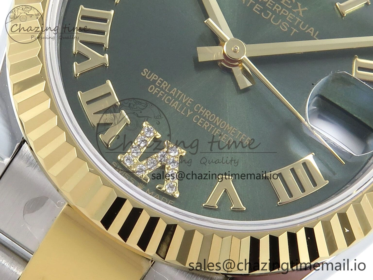 DateJust 31 278273 ARF 1:1 Best Edition 904L Steel Green Roman Diamonds Dial on SS YG Oyster Bracelet ETA 2688