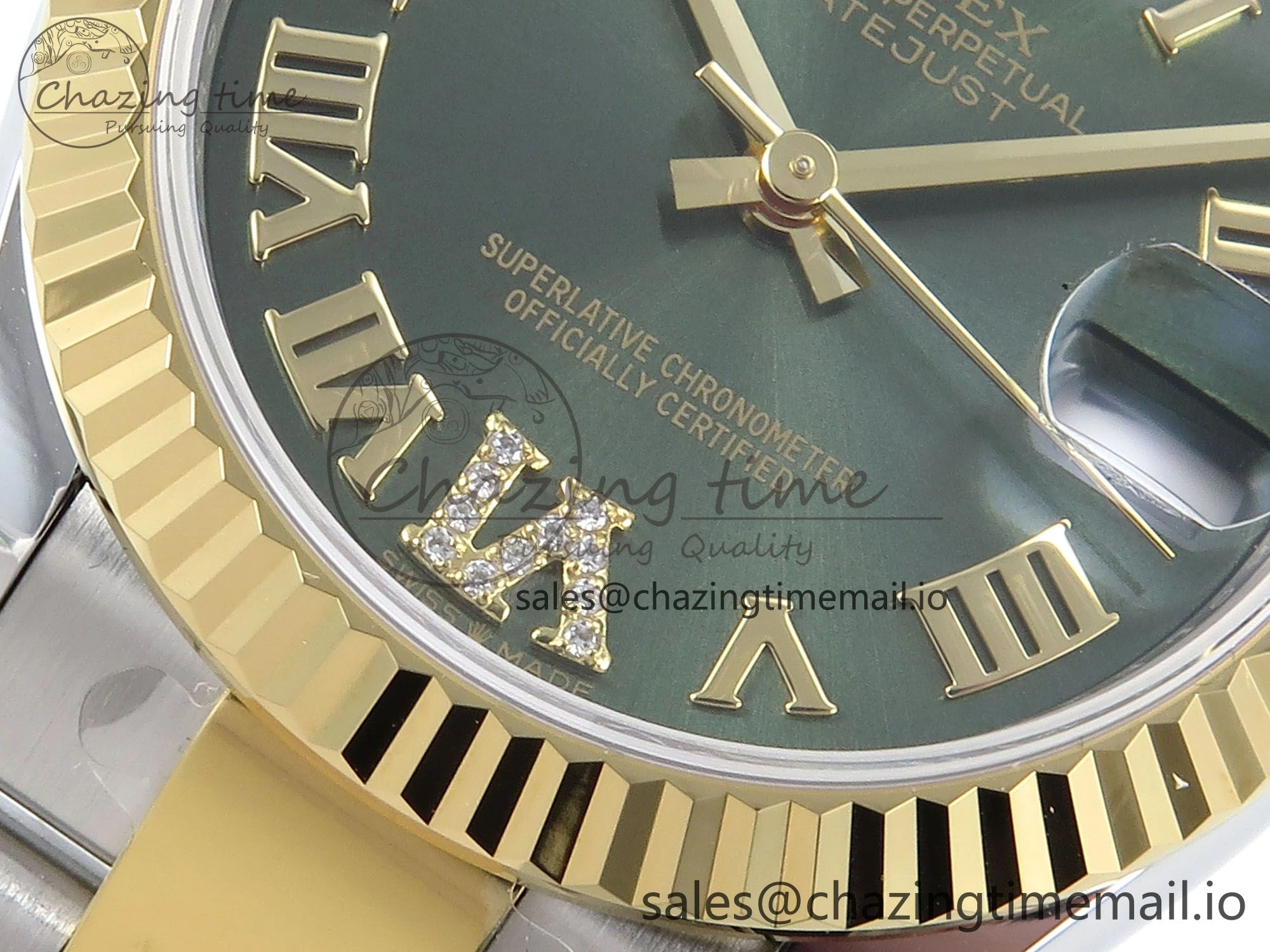 DateJust 31 278273 ARF 1:1 Best Edition 904L Steel Green Roman Diamonds Dial on SS YG Oyster Bracelet ETA 2688