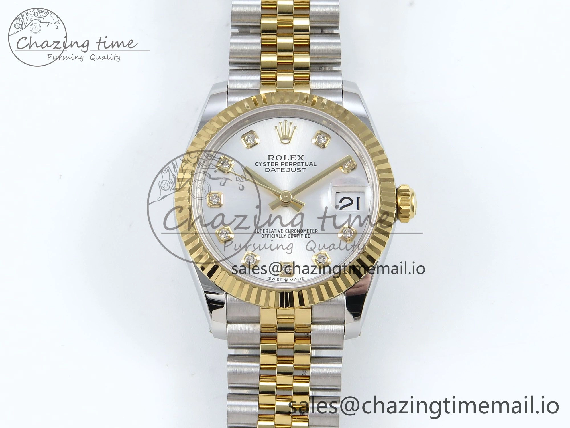 DateJust 31 278273 ARF 1:1 Best Edition 904L Steel Silver Diamonds Dial on SS YG Jubilee Bracelet ETA 2688