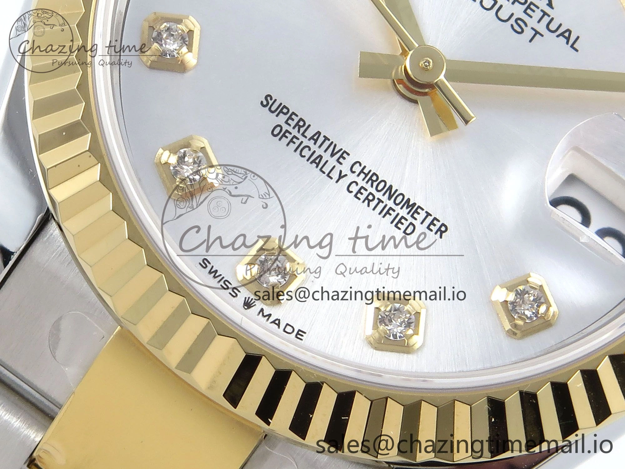DateJust 31 278273 ARF 1:1 Best Edition 904L Steel Silver Diamonds Dial on SS YG Oyster Bracelet ETA 2688