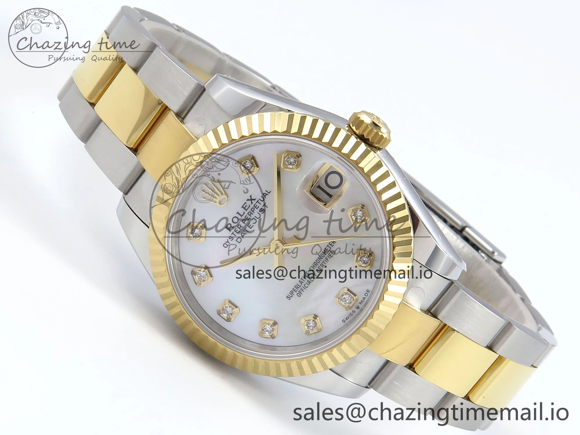 DateJust 31 278273 ARF 1:1 Best Edition 904L Steel White MOP Dial on SS YG Oyster Bracelet ETA 2688