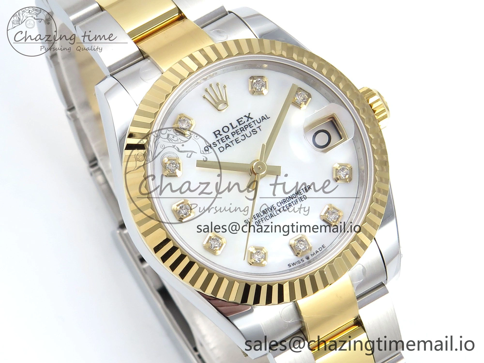 DateJust 31 278273 ARF 1:1 Best Edition 904L Steel White MOP Dial on SS YG Oyster Bracelet ETA 2688
