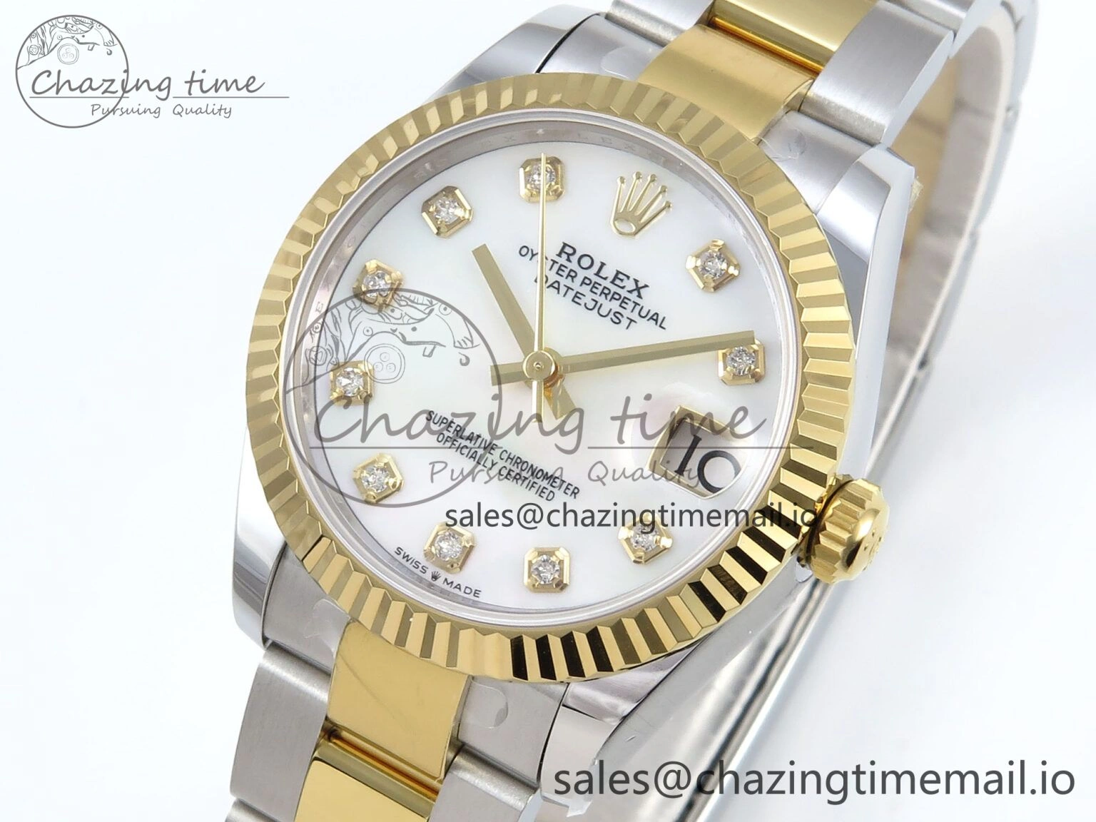 DateJust 31 278273 ARF 1:1 Best Edition 904L Steel White MOP Dial on SS YG Oyster Bracelet ETA 2688