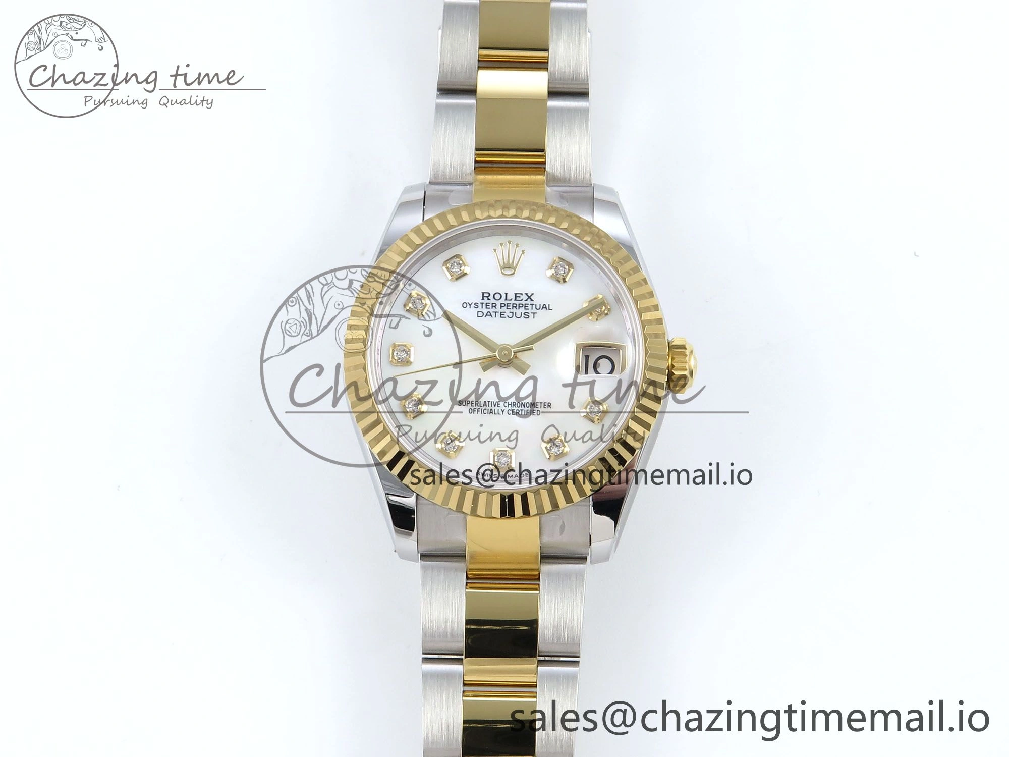 DateJust 31 278273 ARF 1:1 Best Edition 904L Steel White MOP Dial on SS YG Oyster Bracelet ETA 2688