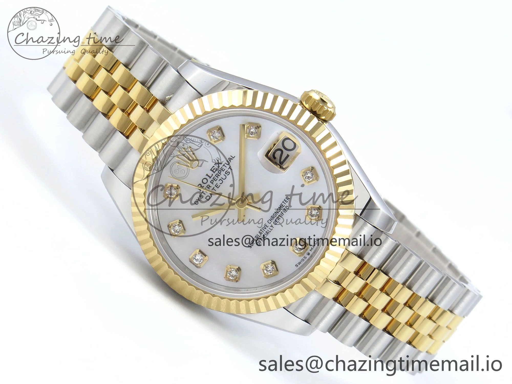 DateJust 31 278273 ARF 1:1 Best Edition 904L Steel White MOP Diamonds Dial on SS YG Jubilee Bracelet ETA 2688