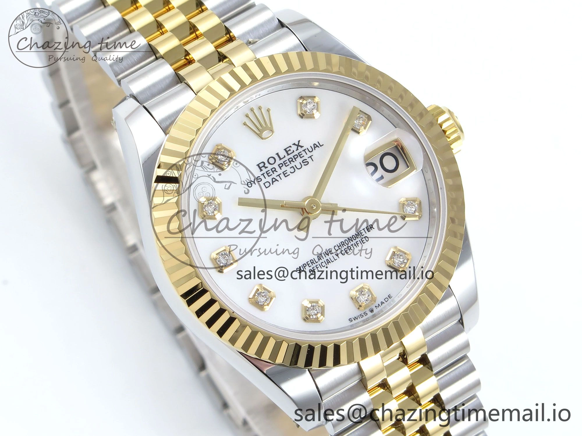 DateJust 31 278273 ARF 1:1 Best Edition 904L Steel White MOP Diamonds Dial on SS YG Jubilee Bracelet ETA 2688