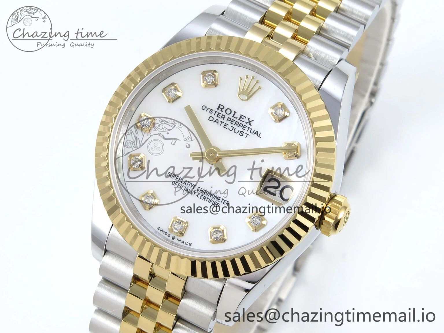 DateJust 31 278273 ARF 1:1 Best Edition 904L Steel White MOP Diamonds Dial on SS YG Jubilee Bracelet ETA 2688