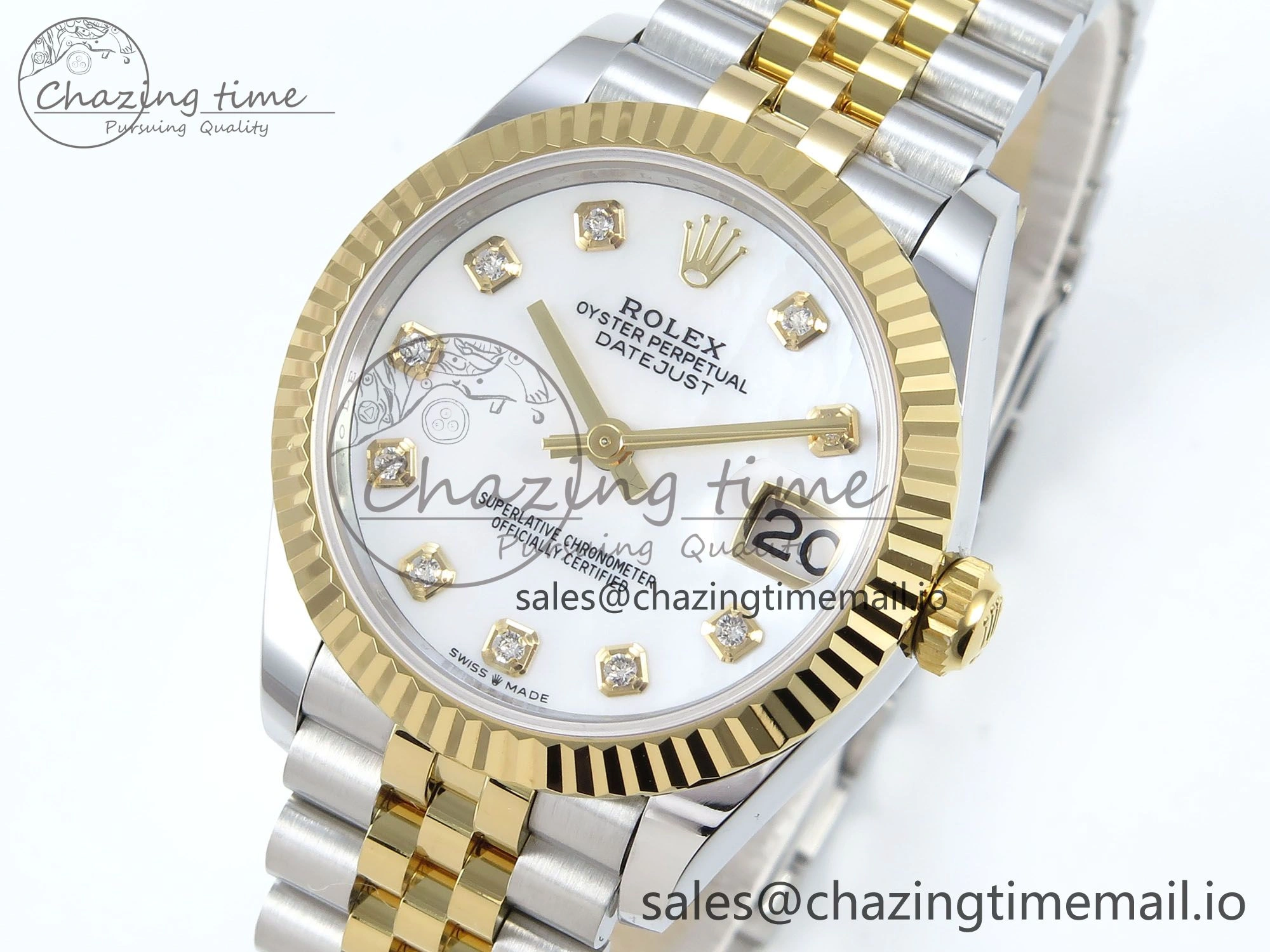 DateJust 31 278273 ARF 1:1 Best Edition 904L Steel White MOP Diamonds Dial on SS YG Jubilee Bracelet ETA 2688