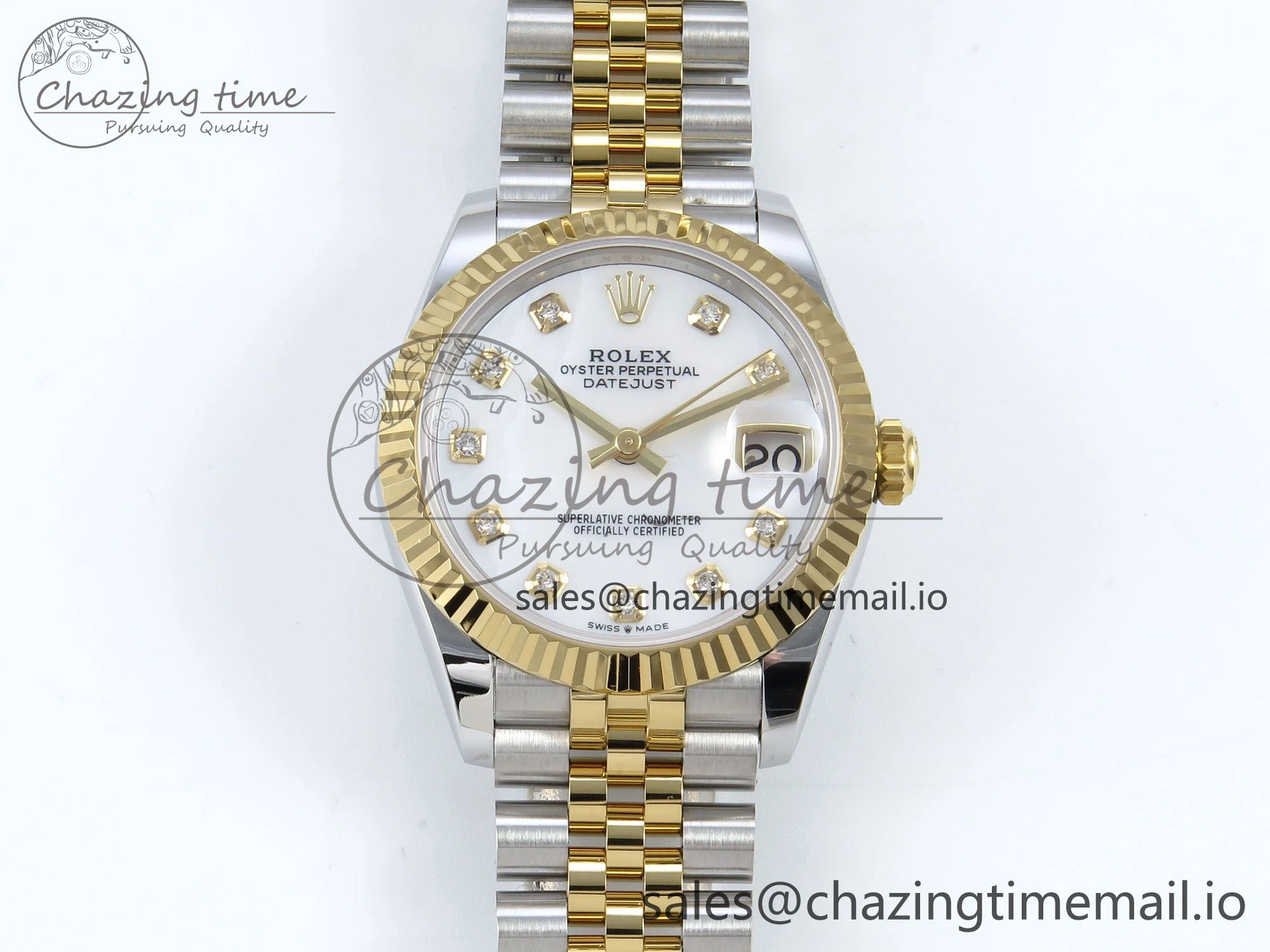 DateJust 31 278273 ARF 1:1 Best Edition 904L Steel White MOP Diamonds Dial on SS YG Jubilee Bracelet ETA 2688