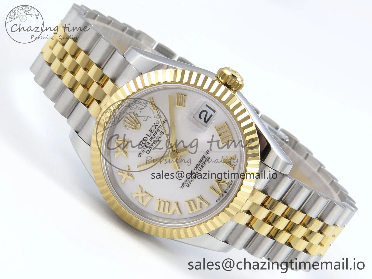 DateJust 31 278273 ARF 1:1 Best Edition 904L Steel White Roman Dial on SS YG Jubilee Bracelet ETA 2688
