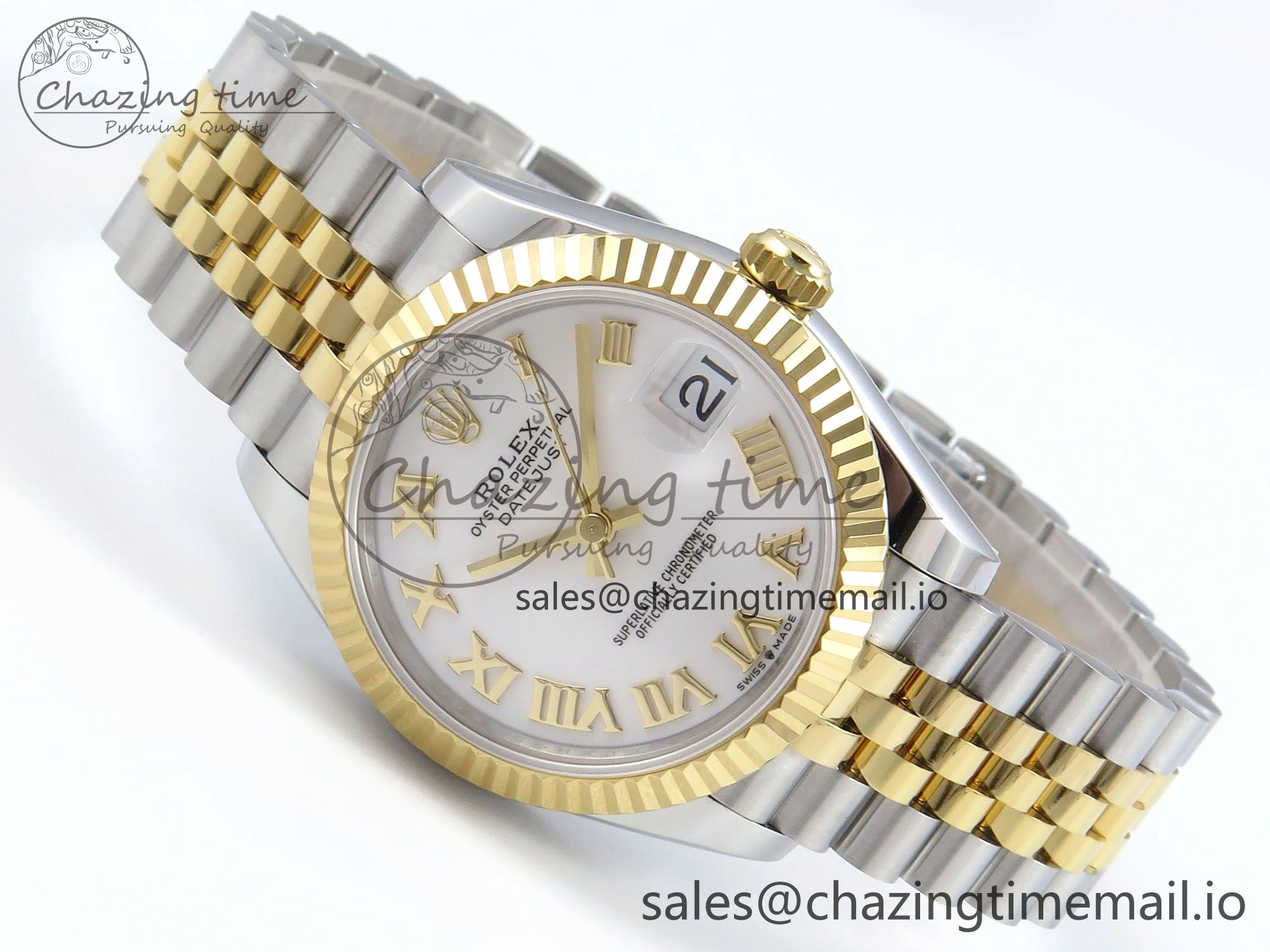 DateJust 31 278273 ARF 1:1 Best Edition 904L Steel White Roman Dial on SS YG Jubilee Bracelet ETA 2688