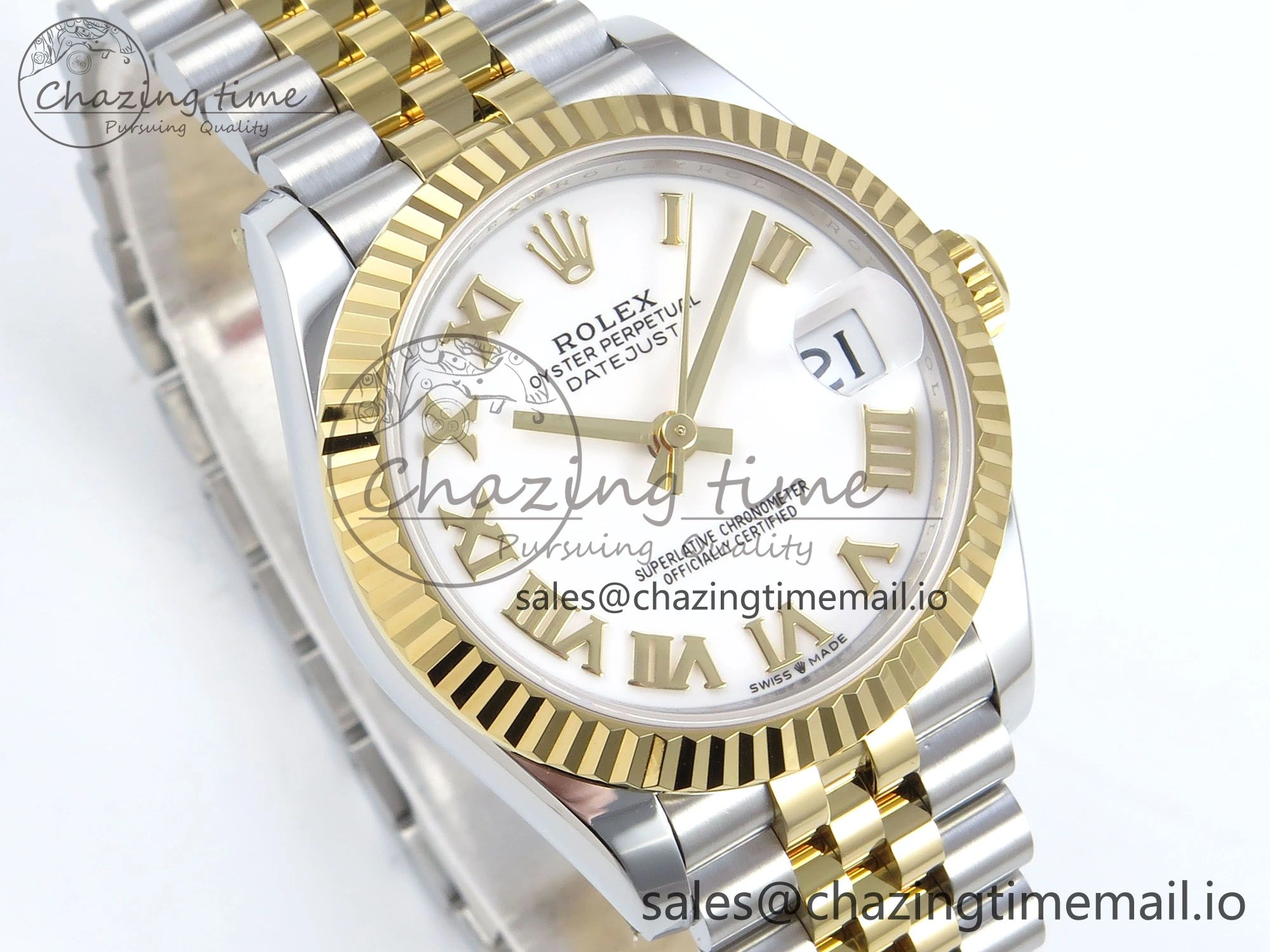 DateJust 31 278273 ARF 1:1 Best Edition 904L Steel White Roman Dial on SS YG Jubilee Bracelet ETA 2688