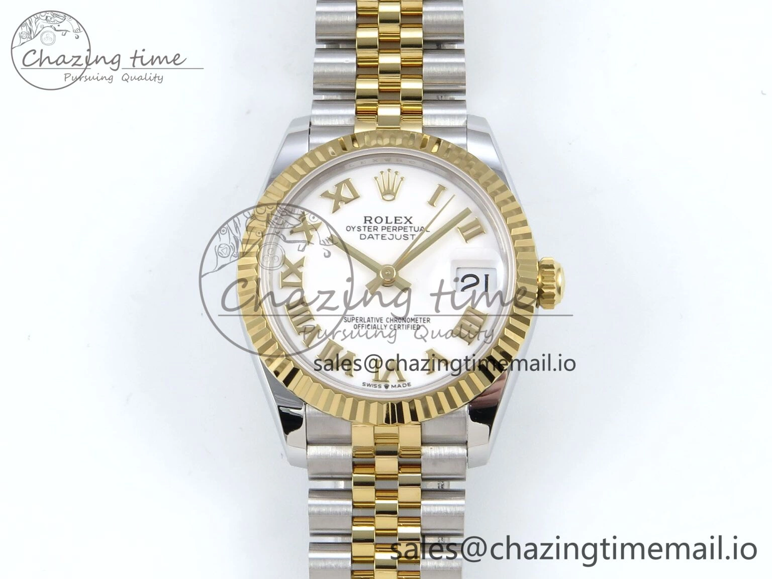 DateJust 31 278273 ARF 1:1 Best Edition 904L Steel White Roman Dial on SS YG Jubilee Bracelet ETA 2688