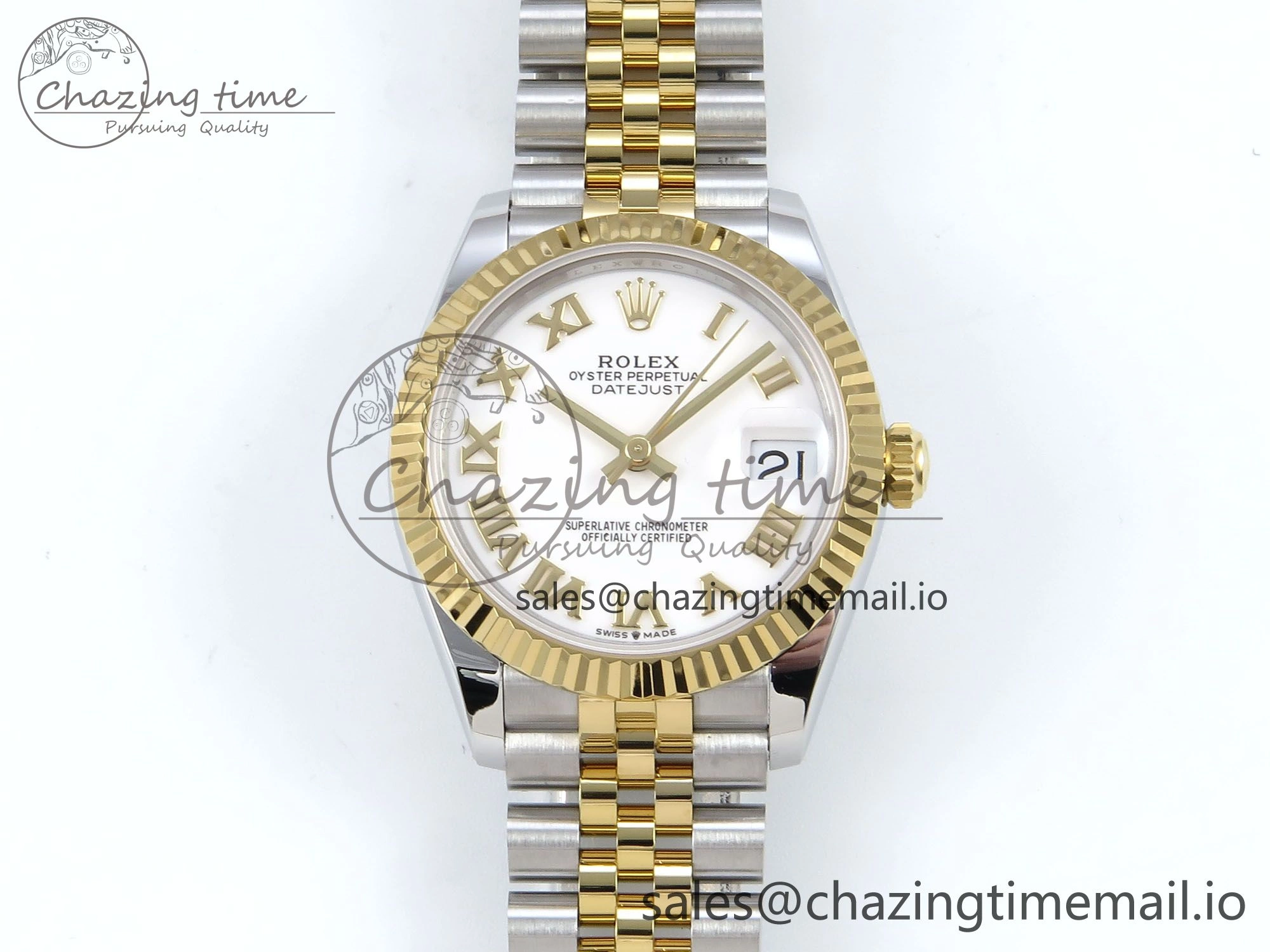 DateJust 31 278273 ARF 1:1 Best Edition 904L Steel White Roman Dial on SS YG Jubilee Bracelet ETA 2688