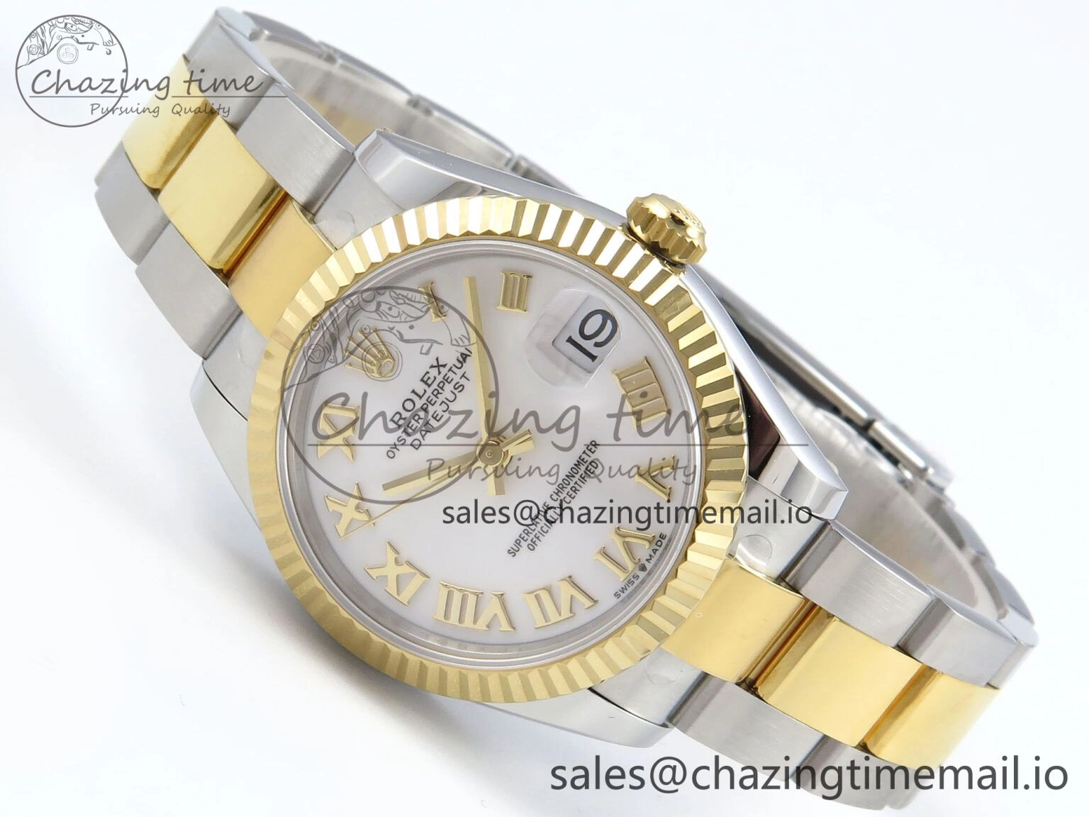 DateJust 31 278273 ARF 1:1 Best Edition 904L Steel White Roman Dial on SS YG Oyster Bracelet ETA 2688