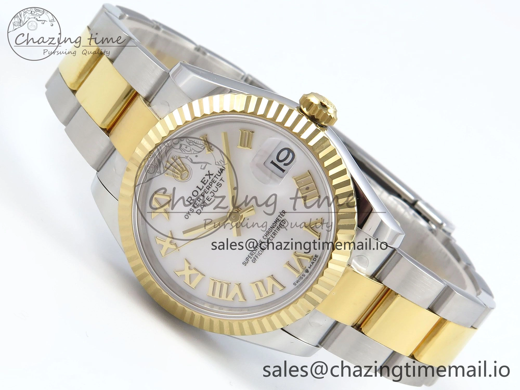 DateJust 31 278273 ARF 1:1 Best Edition 904L Steel White Roman Dial on SS YG Oyster Bracelet ETA 2688