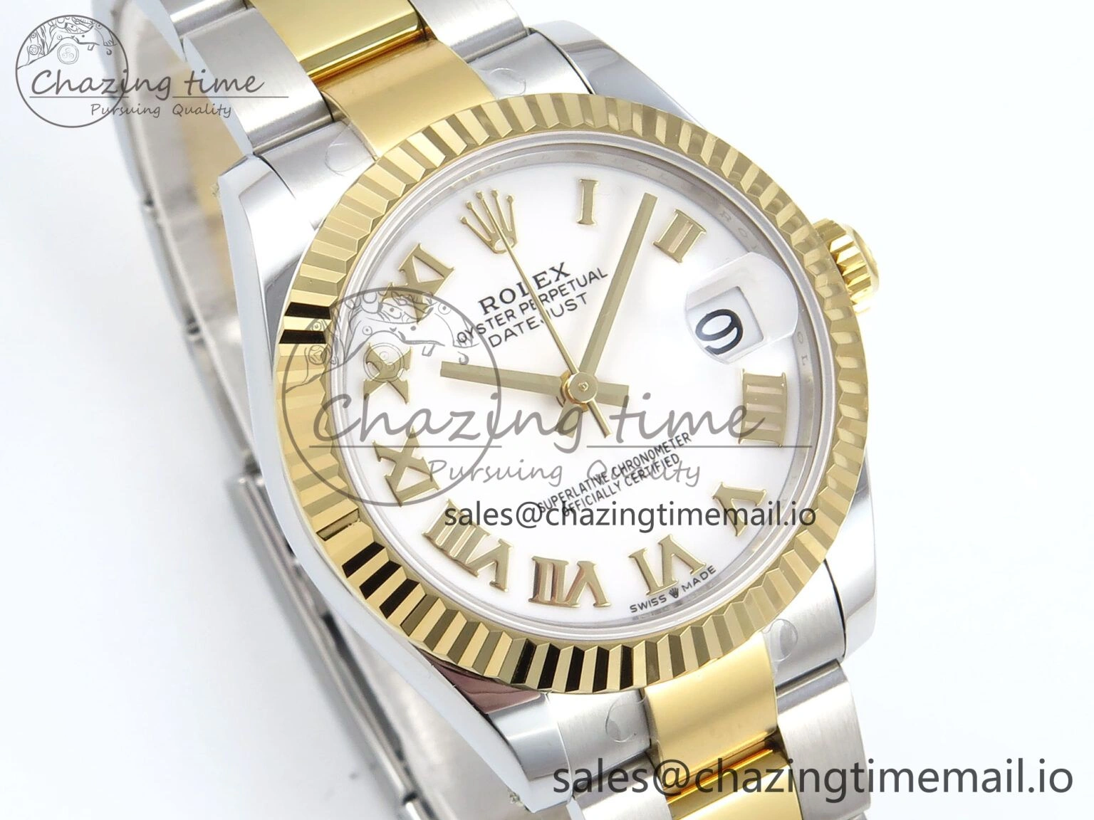 DateJust 31 278273 ARF 1:1 Best Edition 904L Steel White Roman Dial on SS YG Oyster Bracelet ETA 2688