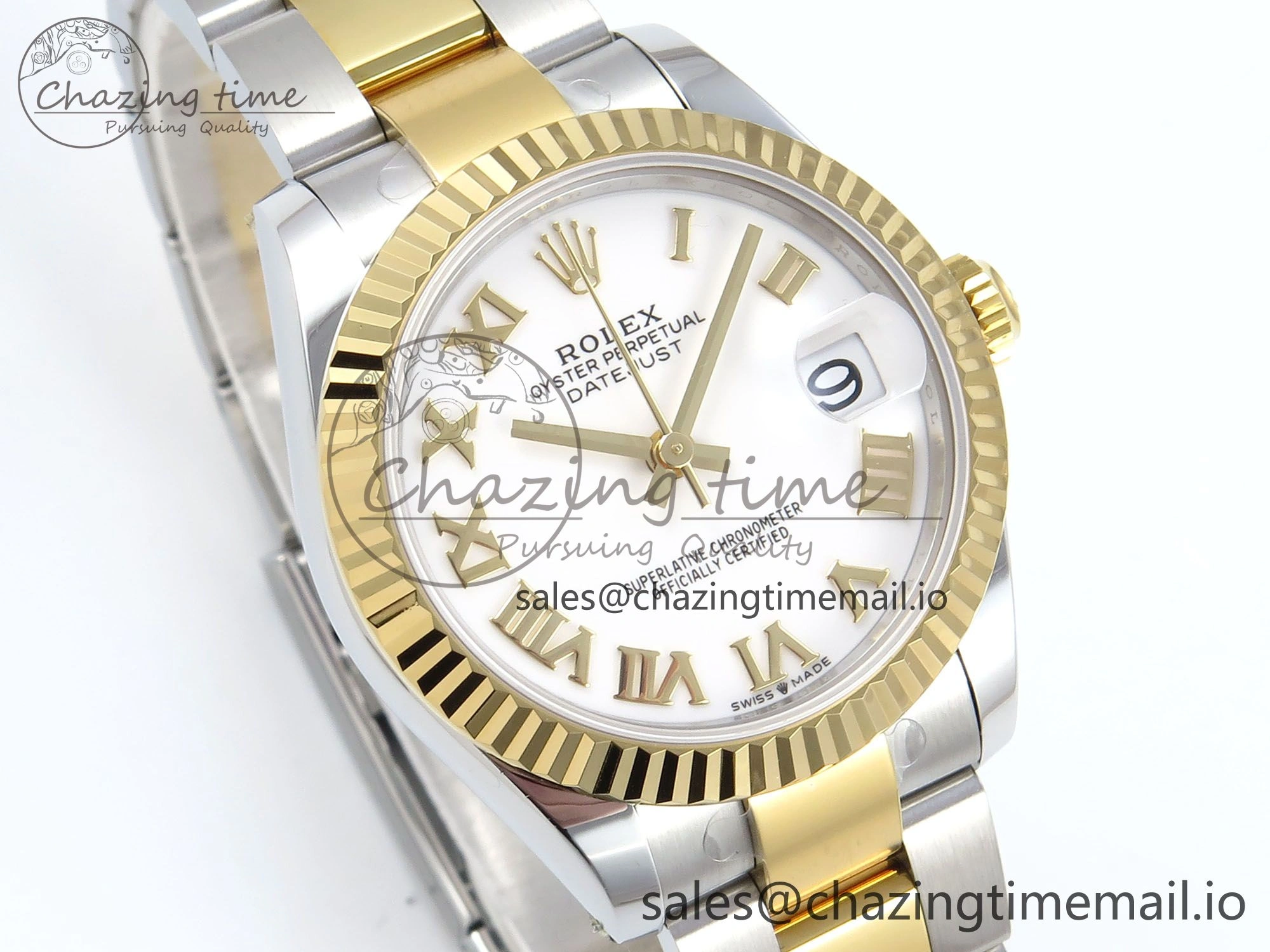 DateJust 31 278273 ARF 1:1 Best Edition 904L Steel White Roman Dial on SS YG Oyster Bracelet ETA 2688
