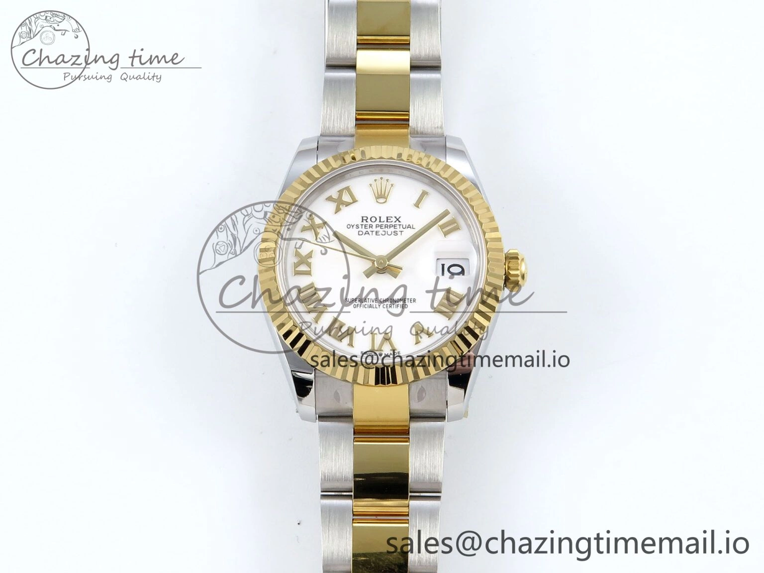 DateJust 31 278273 ARF 1:1 Best Edition 904L Steel White Roman Dial on SS YG Oyster Bracelet ETA 2688