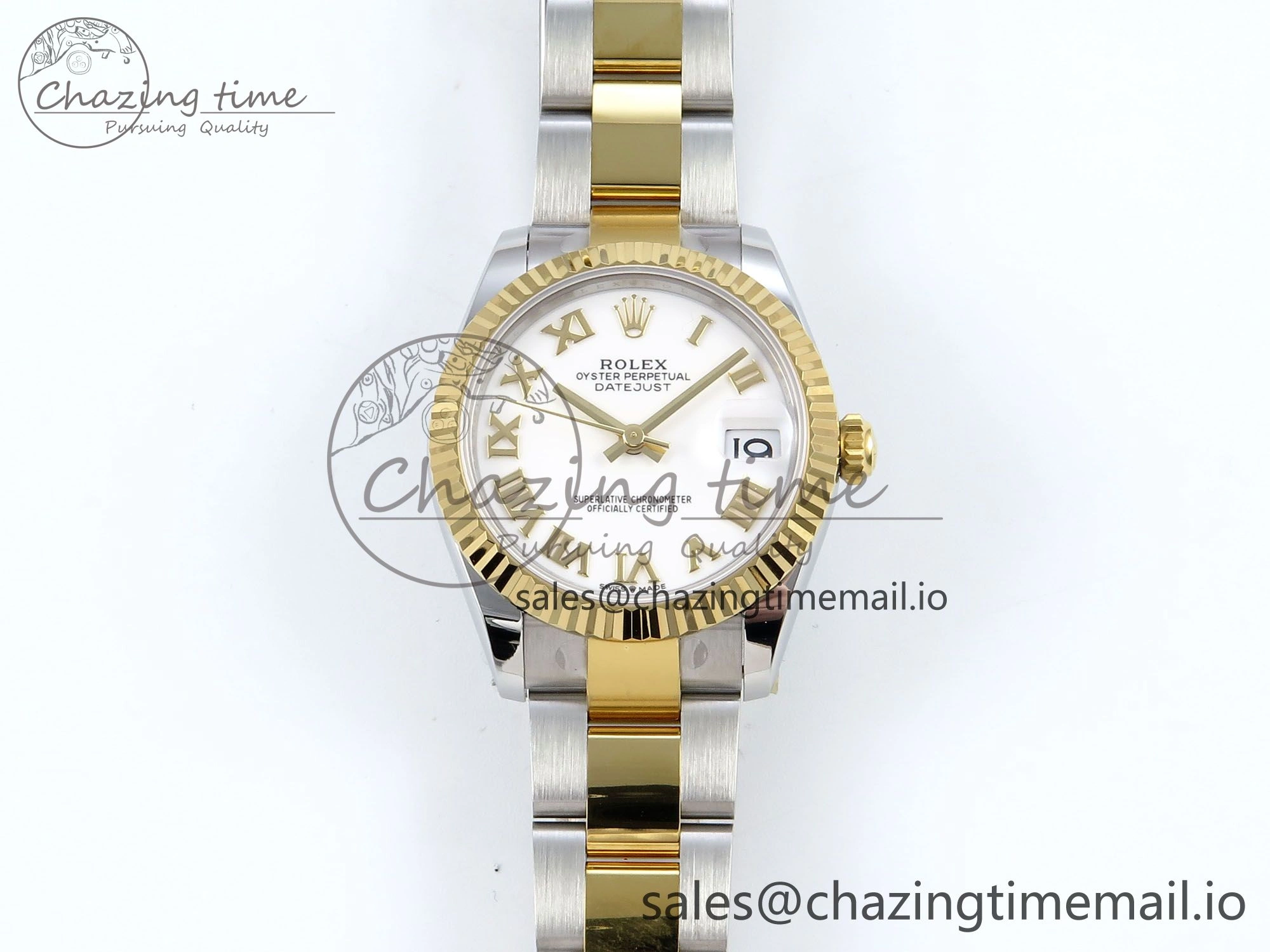 DateJust 31 278273 ARF 1:1 Best Edition 904L Steel White Roman Dial on SS YG Oyster Bracelet ETA 2688
