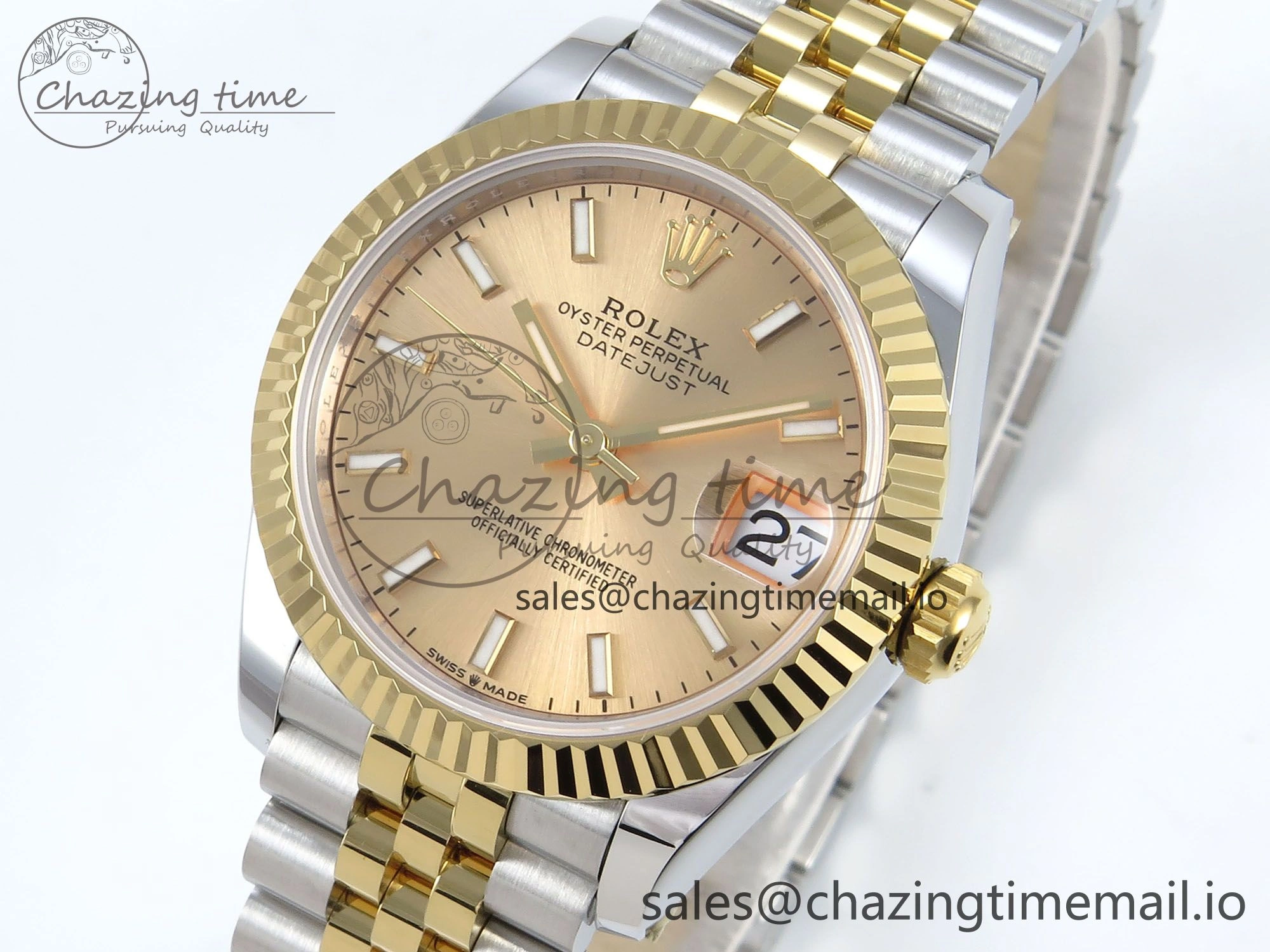 DateJust 31 278273 ARF 1:1 Best Edition 904L Steel YG Dial Stick Marker on SS YG Jubilee Bracelet ETA 2688