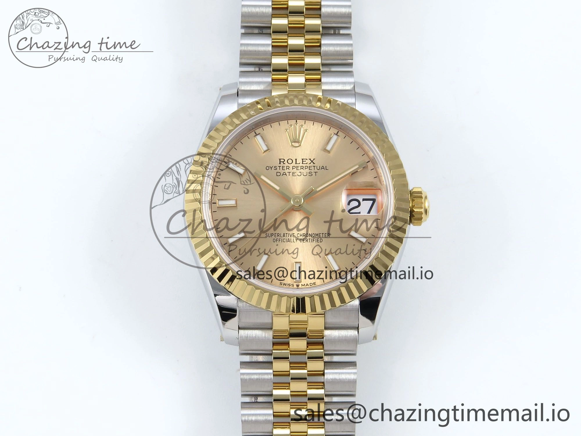 DateJust 31 278273 ARF 1:1 Best Edition 904L Steel YG Dial Stick Marker on SS YG Jubilee Bracelet ETA 2688