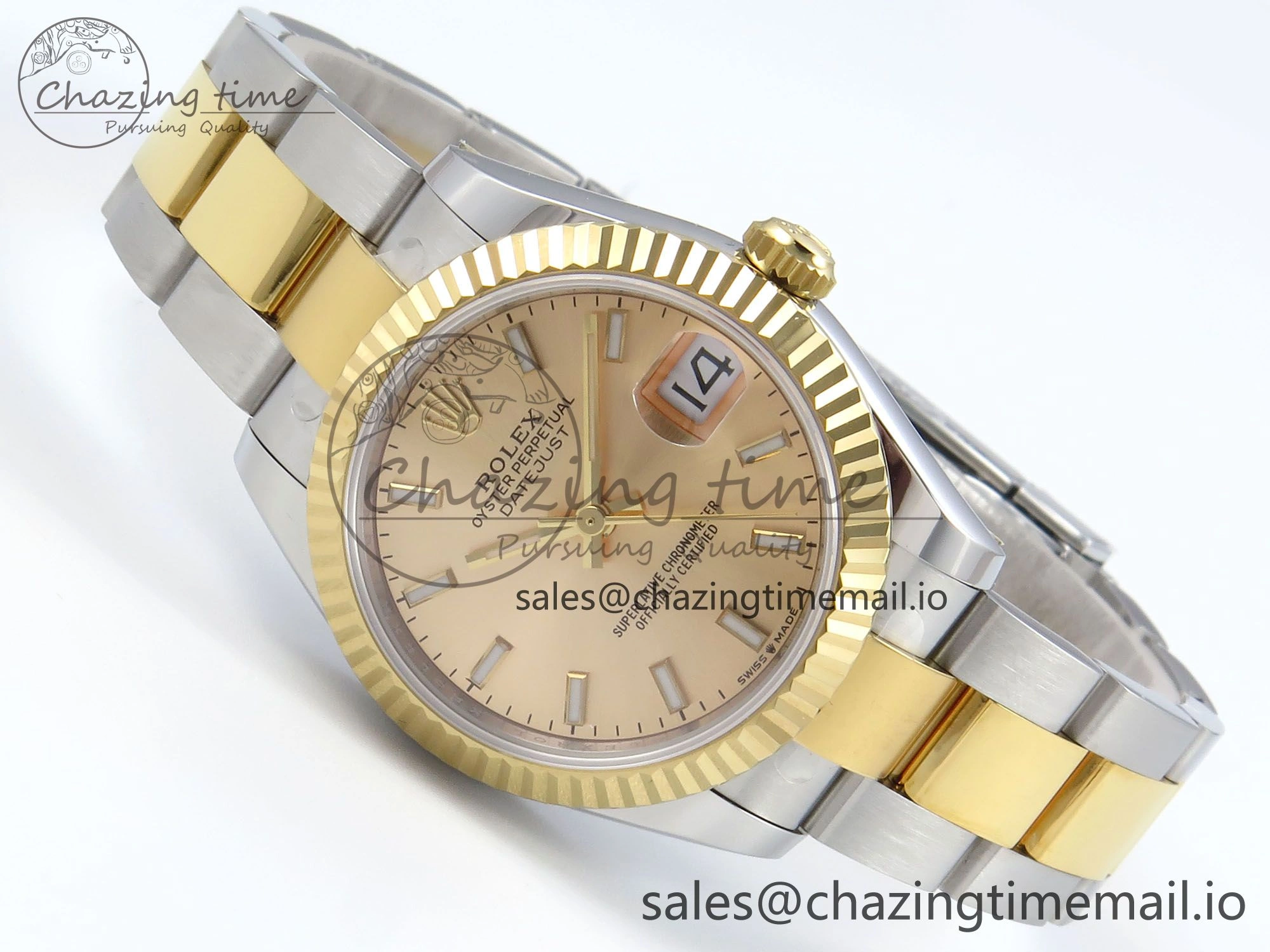 DateJust 31 278273 ARF 1:1 Best Edition 904L Steel YG Dial Stick Marker on SS YG Oyster Bracelet ETA 2688