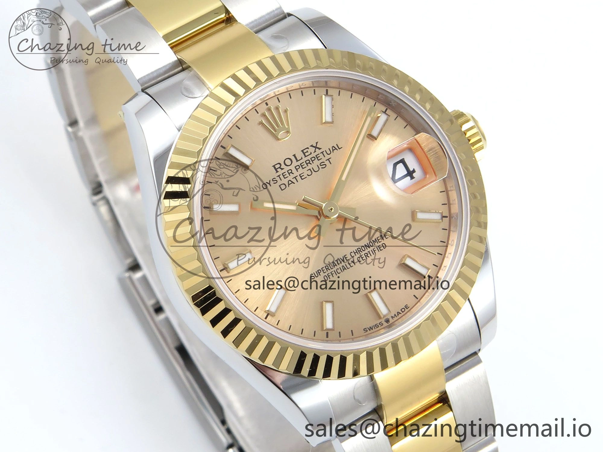 DateJust 31 278273 ARF 1:1 Best Edition 904L Steel YG Dial Stick Marker on SS YG Oyster Bracelet ETA 2688