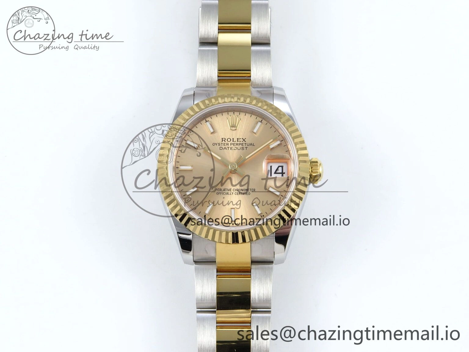 DateJust 31 278273 ARF 1:1 Best Edition 904L Steel YG Dial Stick Marker on SS YG Oyster Bracelet ETA 2688
