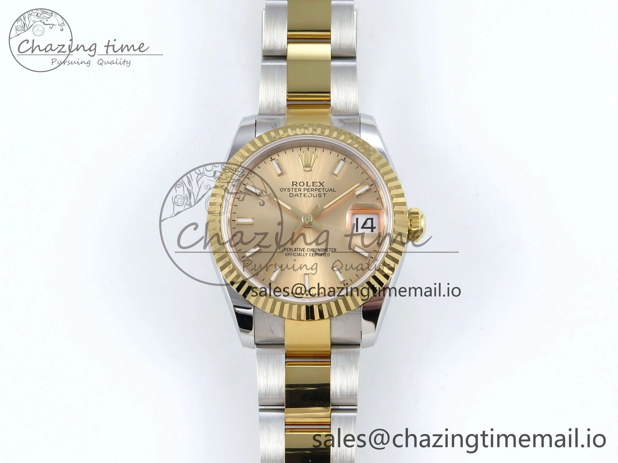 DateJust 31 278273 ARF 1:1 Best Edition 904L Steel YG Dial Stick Marker on SS YG Oyster Bracelet ETA 2688