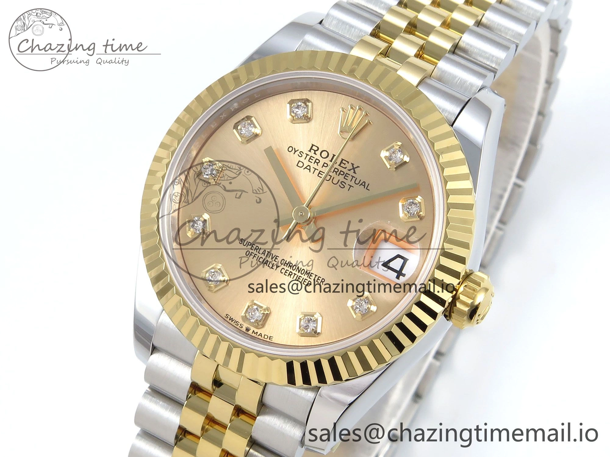 DateJust 31 278273 ARF 1:1 Best Edition 904L Steel YG Diamonds Dial on SS YG Jubilee Bracelet ETA 2688
