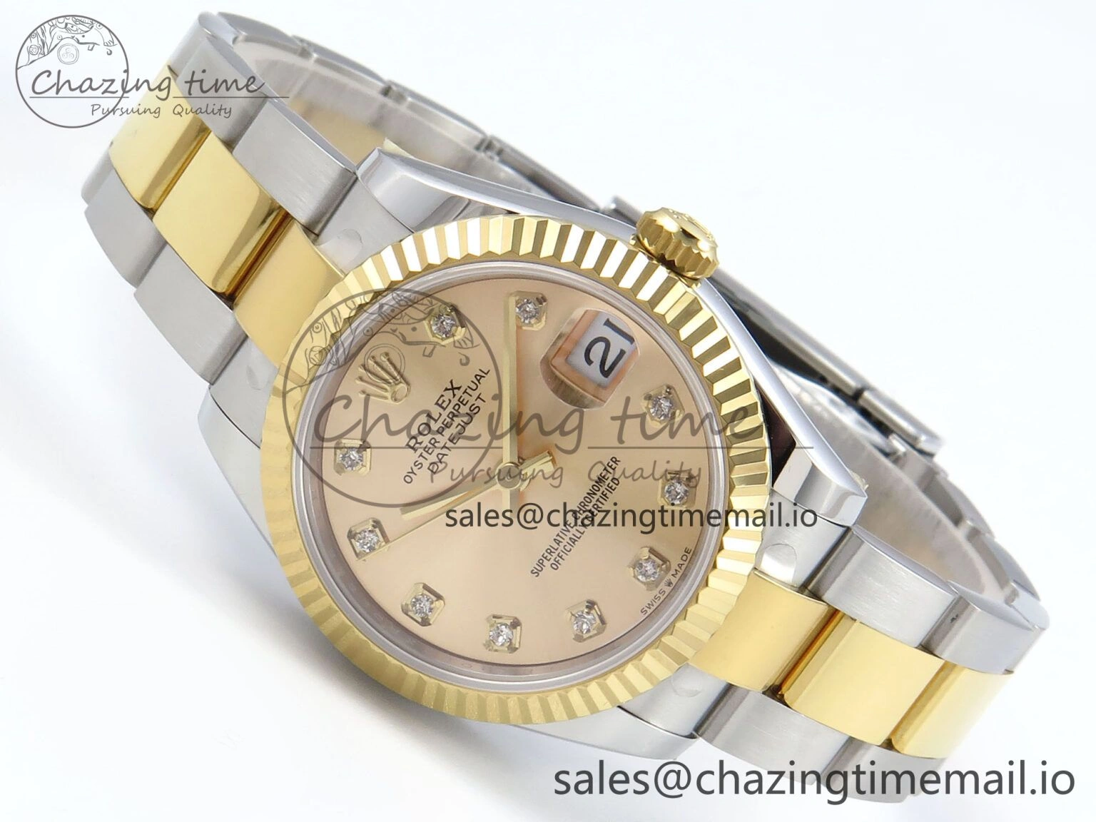 DateJust 31 278273 ARF 1:1 Best Edition 904L Steel YG Diamonds Dial on SS YG Oyster Bracelet ETA 2688
