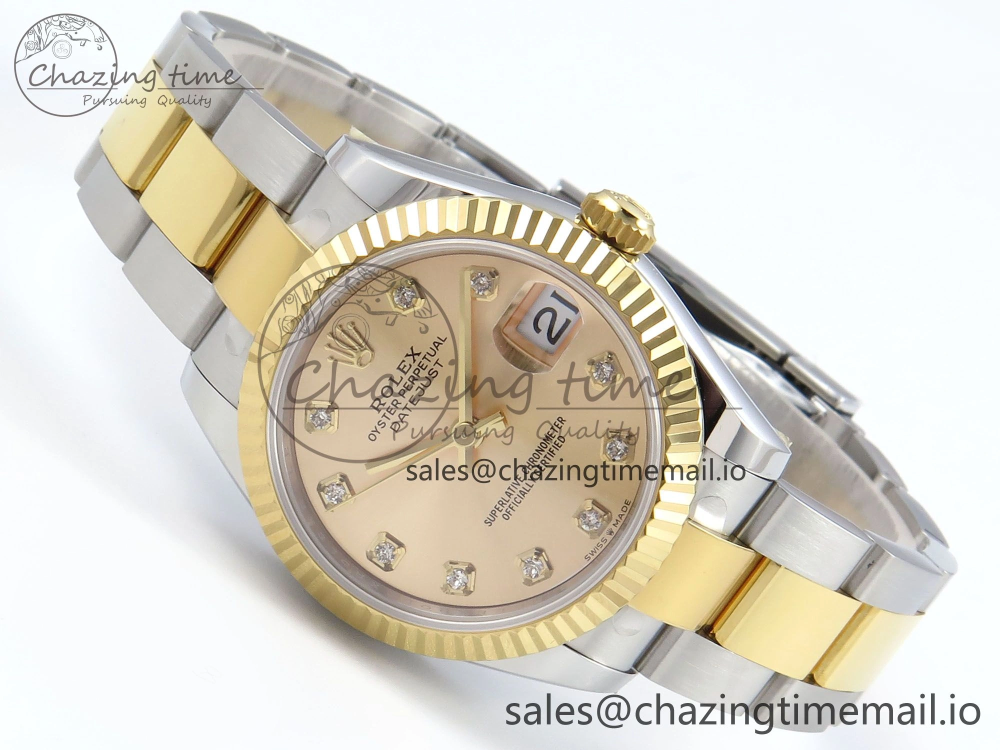 DateJust 31 278273 ARF 1:1 Best Edition 904L Steel YG Diamonds Dial on SS YG Oyster Bracelet ETA 2688
