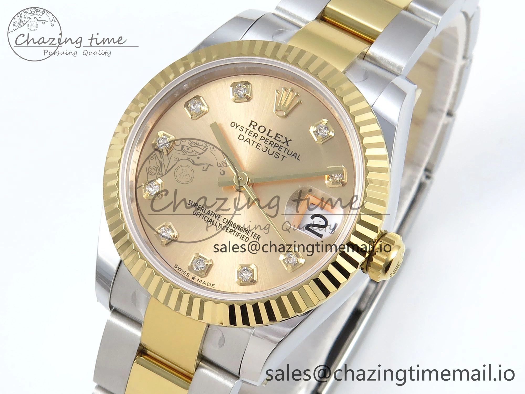 DateJust 31 278273 ARF 1:1 Best Edition 904L Steel YG Diamonds Dial on SS YG Oyster Bracelet ETA 2688