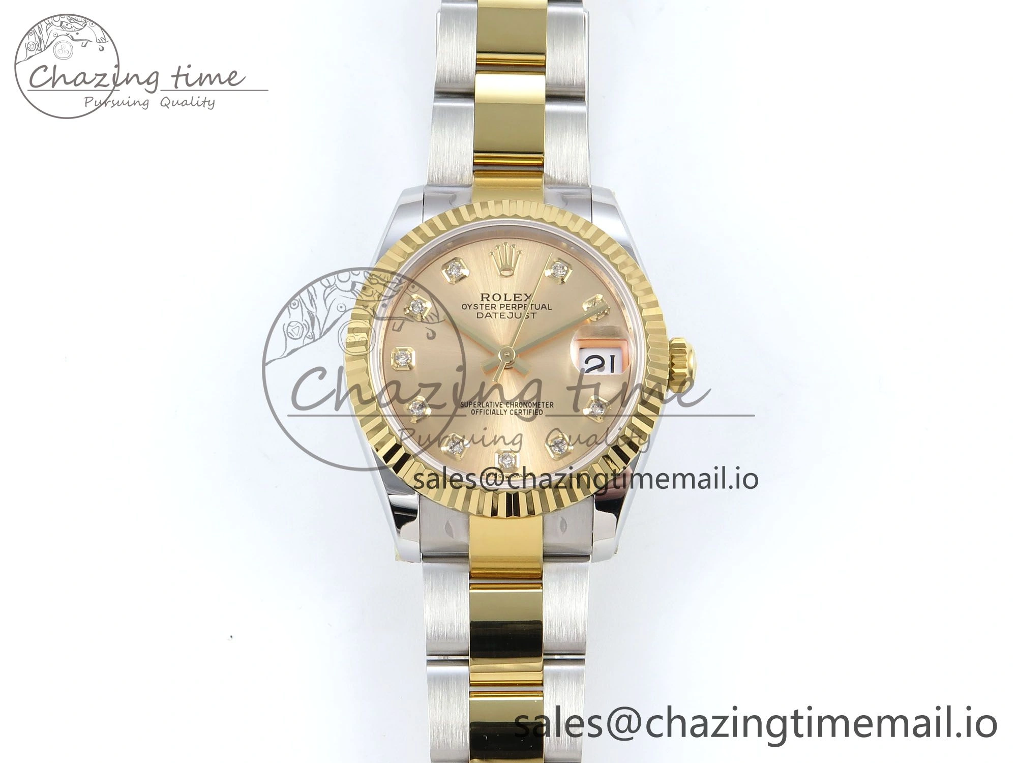DateJust 31 278273 ARF 1:1 Best Edition 904L Steel YG Diamonds Dial on SS YG Oyster Bracelet ETA 2688