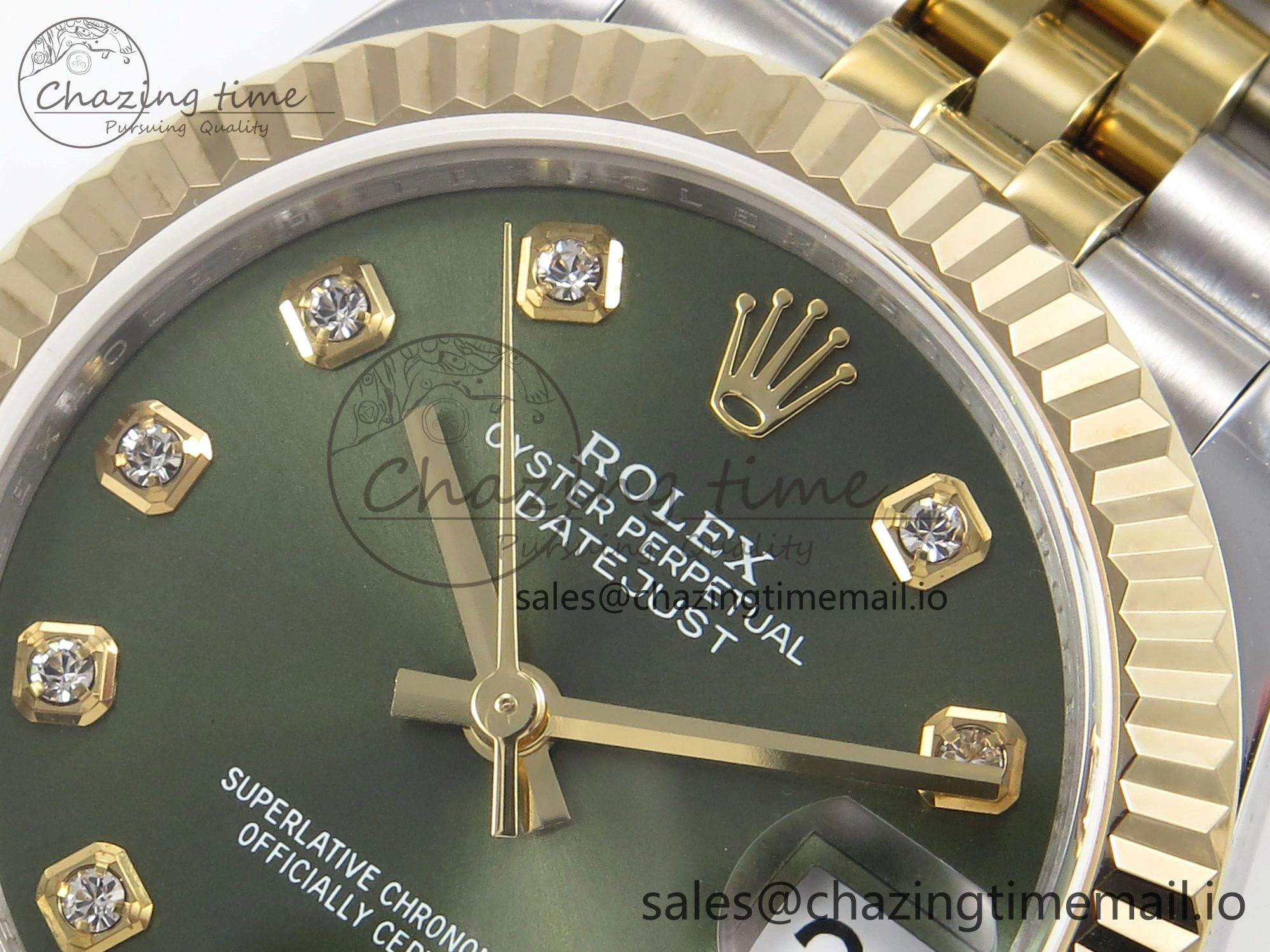 DateJust 31 278273 SS YG GMF 1:1 Best Edition 904L Steel Green Diamonds Dial on Jubilee Bracelet A2824