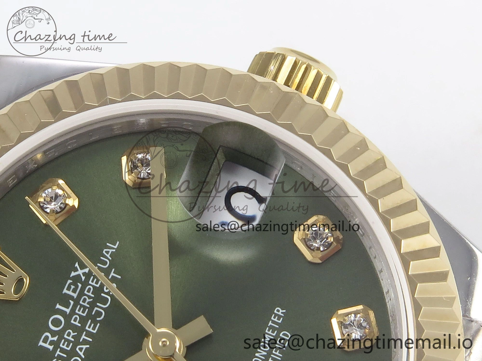 DateJust 31 278273 SS YG GMF 1:1 Best Edition 904L Steel Green Diamonds Dial on Jubilee Bracelet A2824