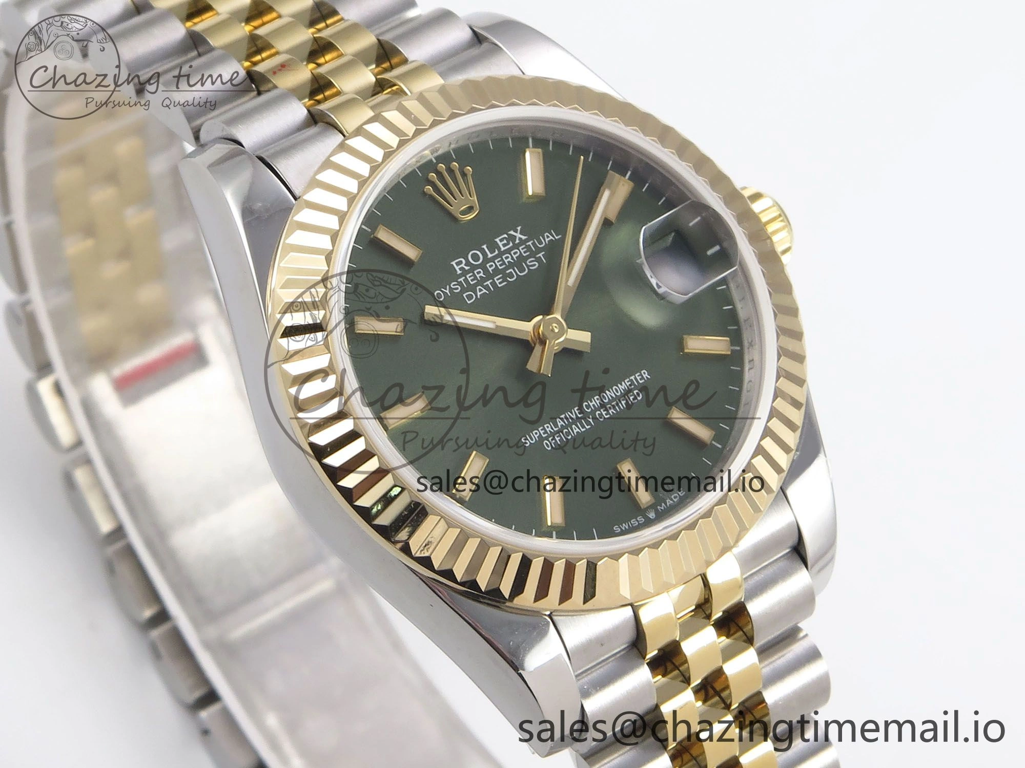 DateJust 31 278273 SS YG GMF 1:1 Best Edition 904L Steel Green Stick Dial on Jubilee Bracelet A2824