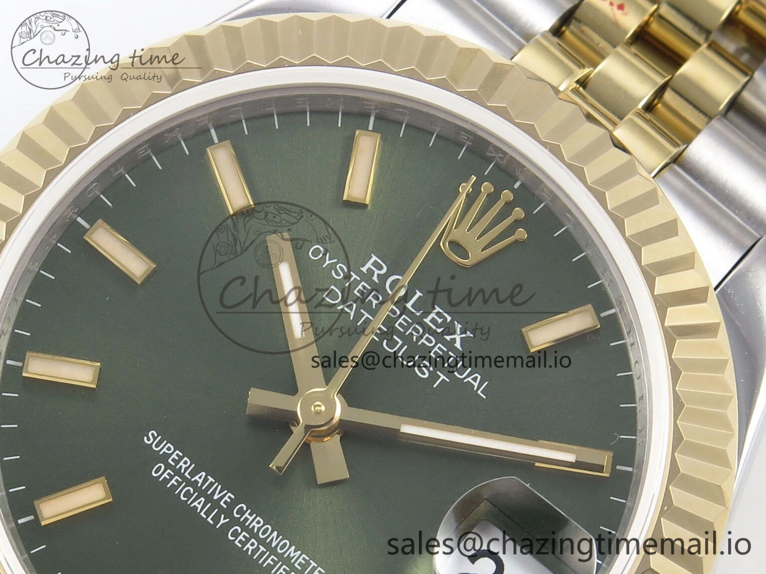 DateJust 31 278273 SS YG GMF 1:1 Best Edition 904L Steel Green Stick Dial on Jubilee Bracelet A2824
