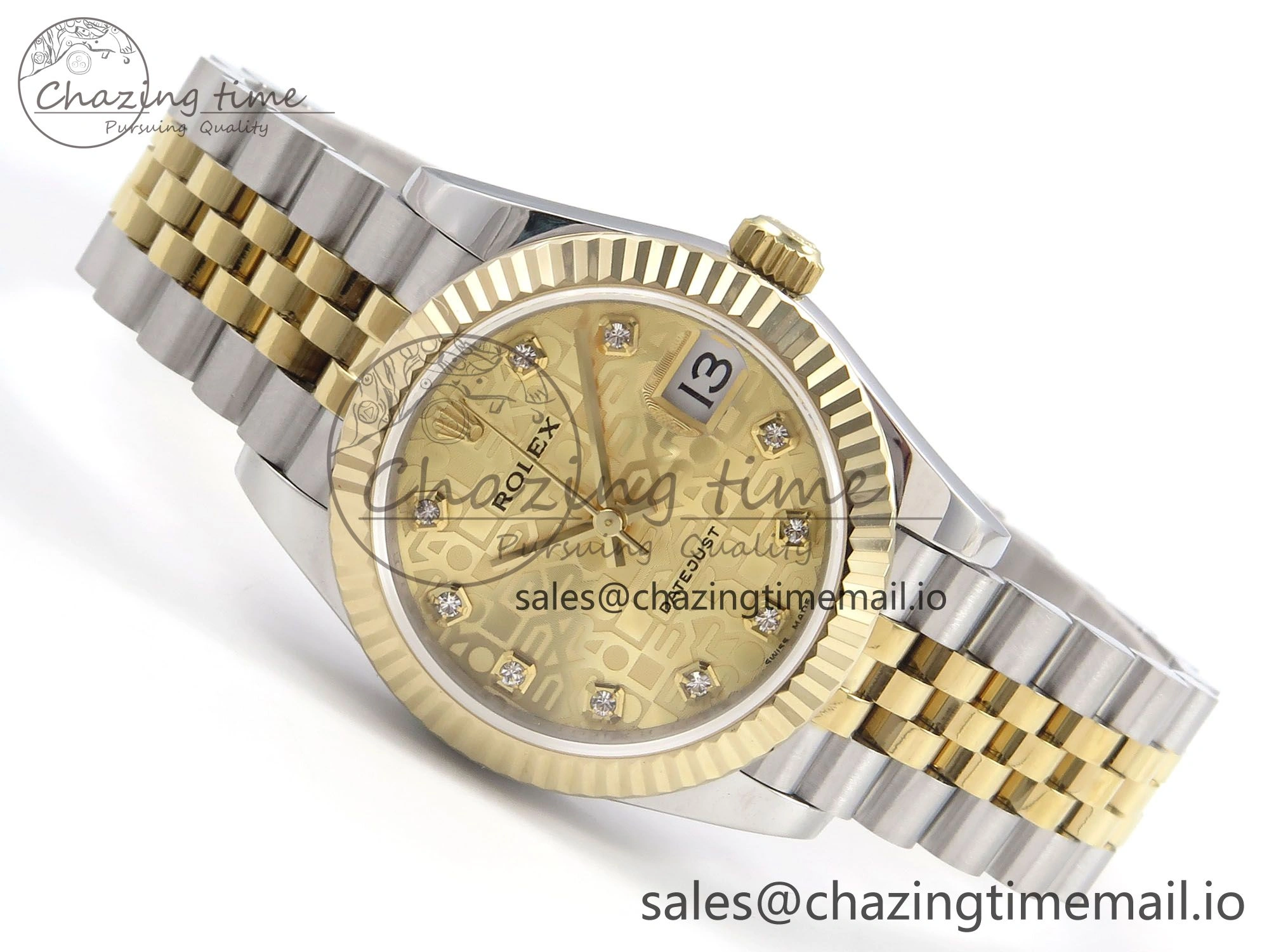 DateJust 31 278273 SS YG GMF 1:1 Best Edition 904L Steel Rolxx YG Diamonds Dial on Jubilee Bracelet A2824