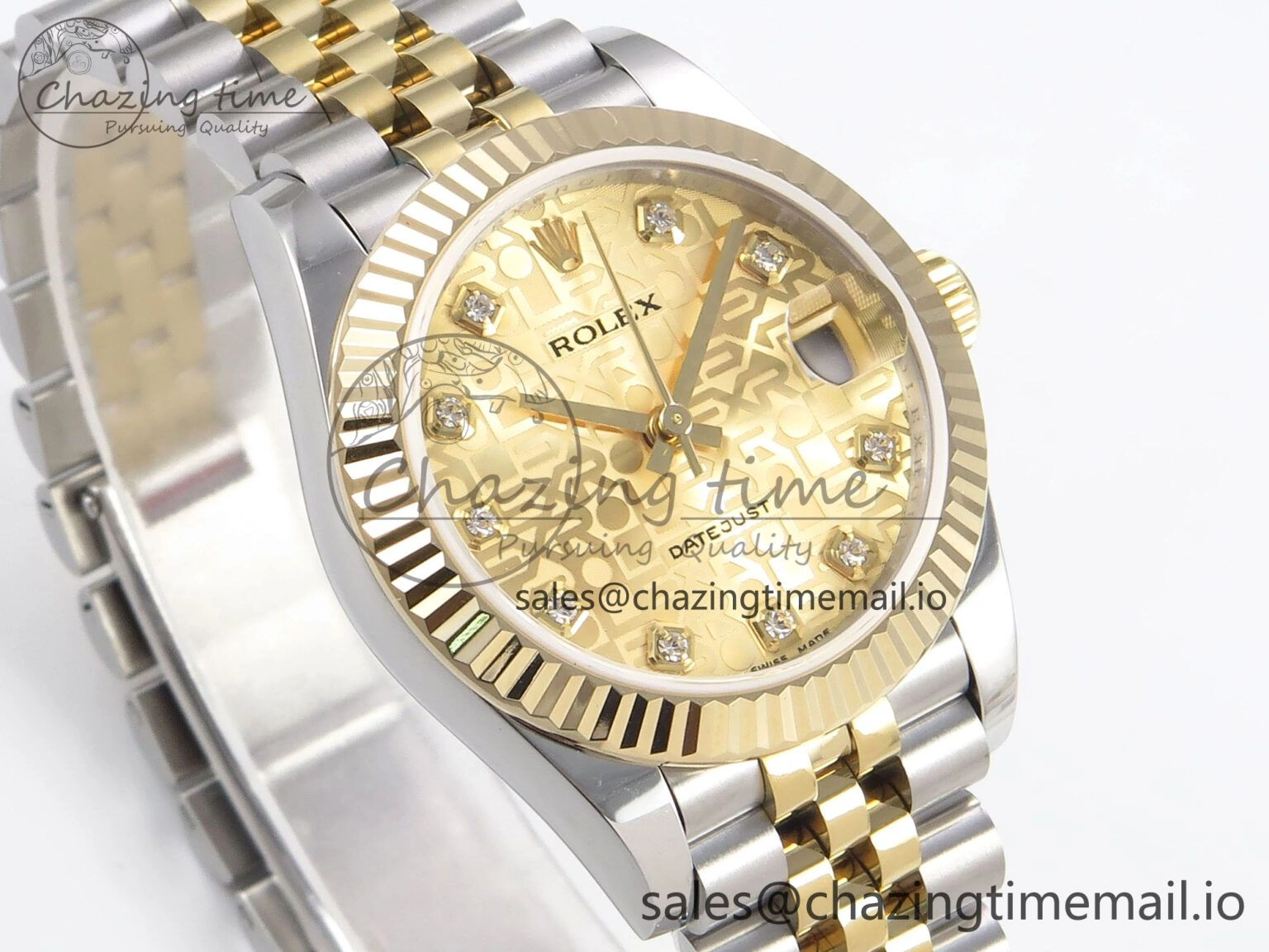 DateJust 31 278273 SS YG GMF 1:1 Best Edition 904L Steel Rolxx YG Diamonds Dial on Jubilee Bracelet A2824