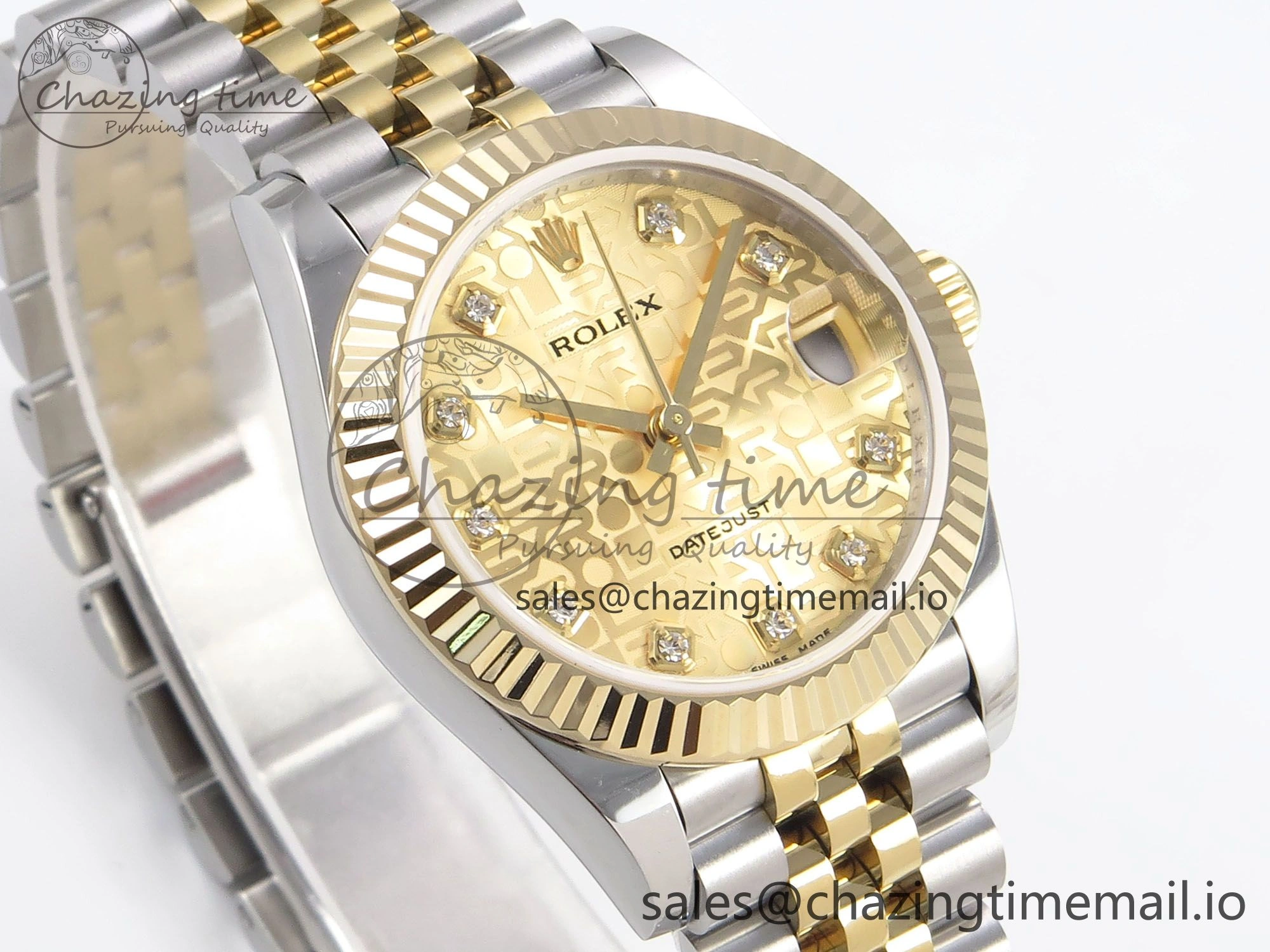DateJust 31 278273 SS YG GMF 1:1 Best Edition 904L Steel Rolxx YG Diamonds Dial on Jubilee Bracelet A2824