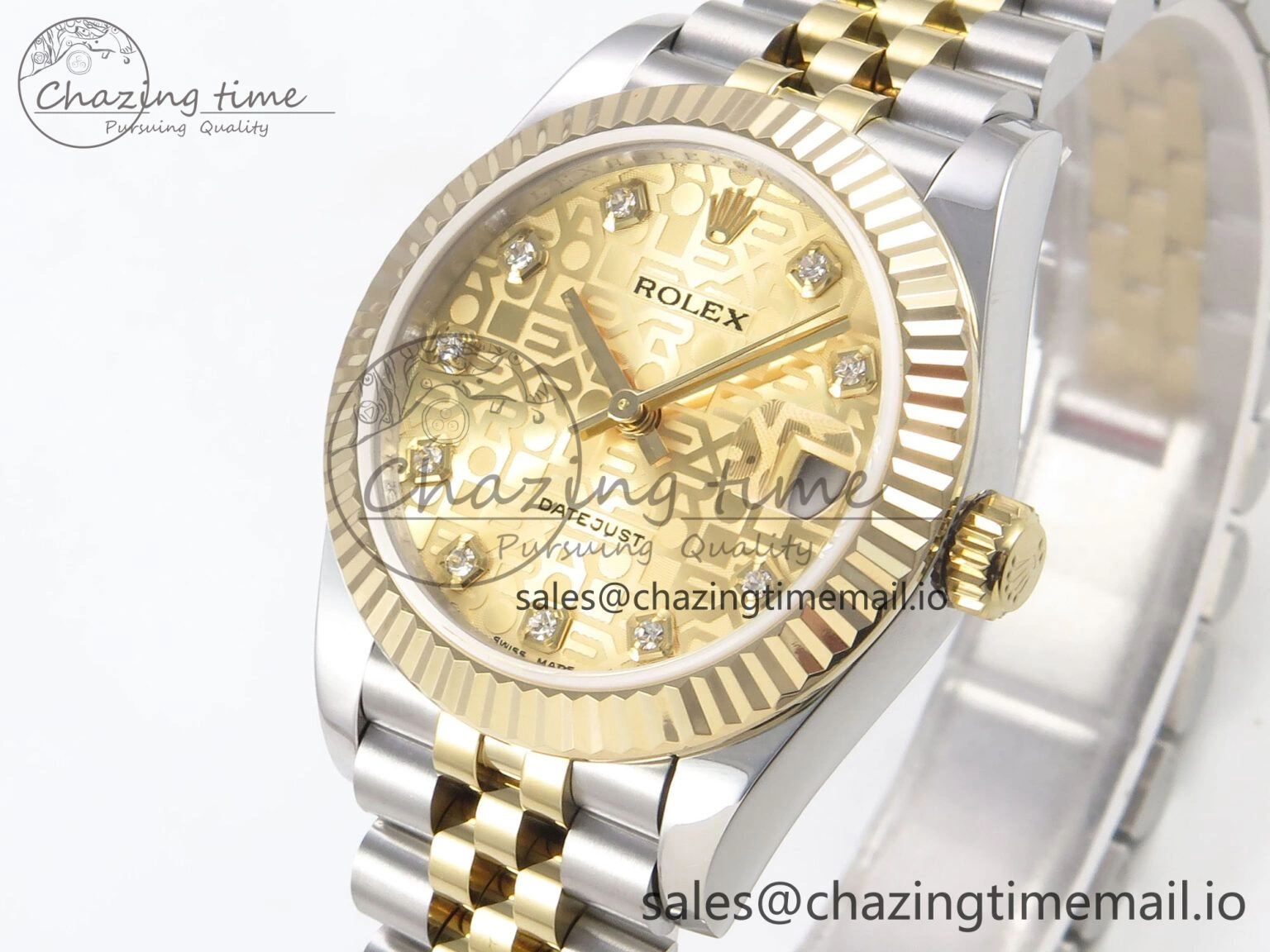 DateJust 31 278273 SS YG GMF 1:1 Best Edition 904L Steel Rolxx YG Diamonds Dial on Jubilee Bracelet A2824