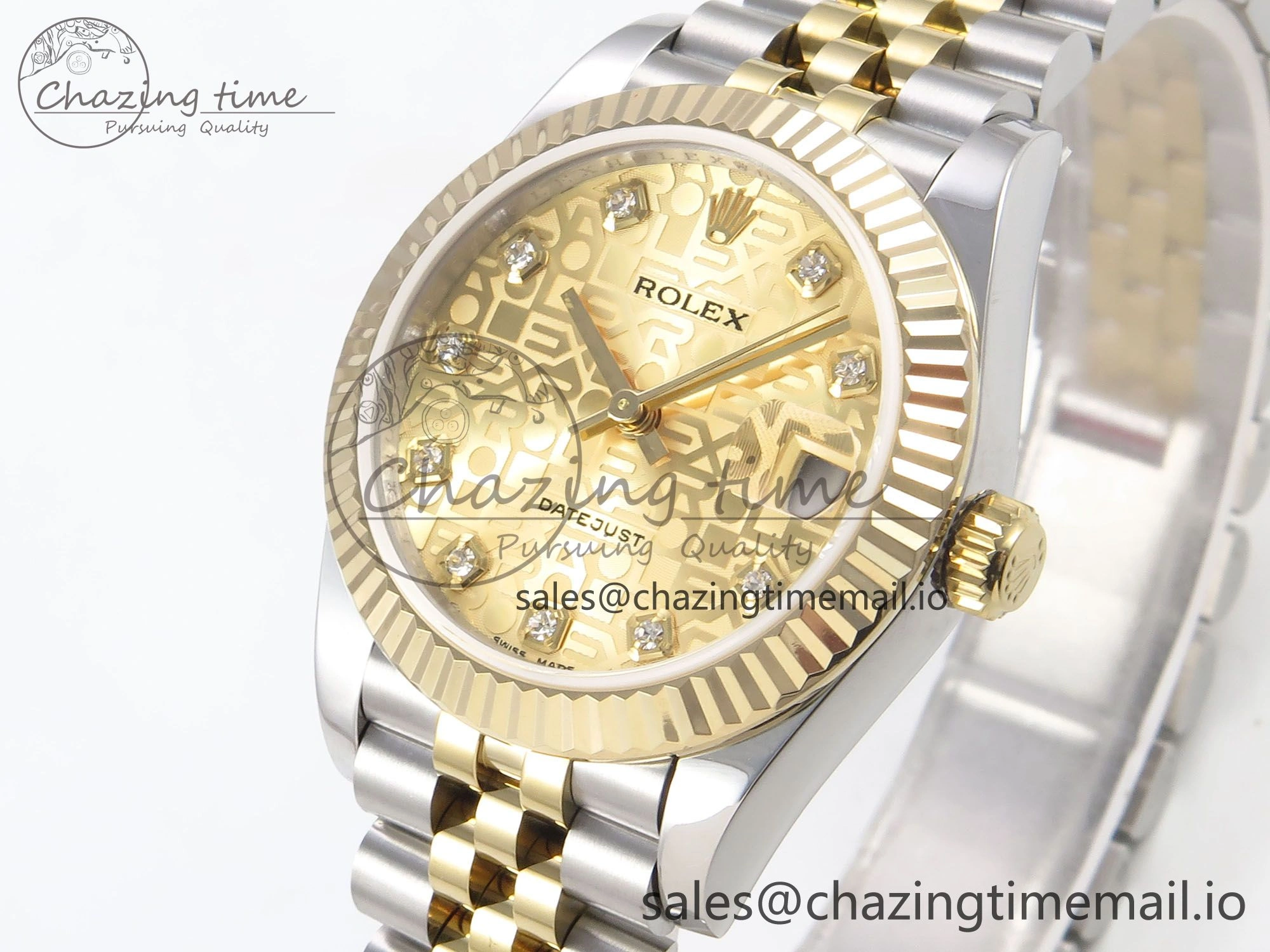 DateJust 31 278273 SS YG GMF 1:1 Best Edition 904L Steel Rolxx YG Diamonds Dial on Jubilee Bracelet A2824