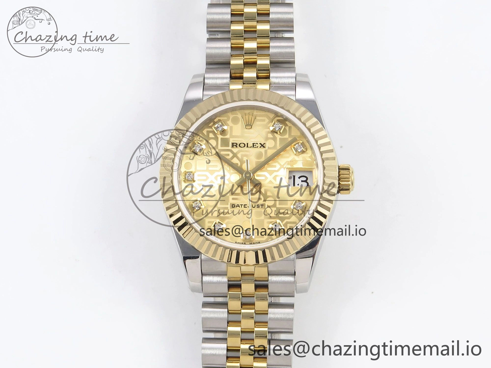 DateJust 31 278273 SS YG GMF 1:1 Best Edition 904L Steel Rolxx YG Diamonds Dial on Jubilee Bracelet A2824