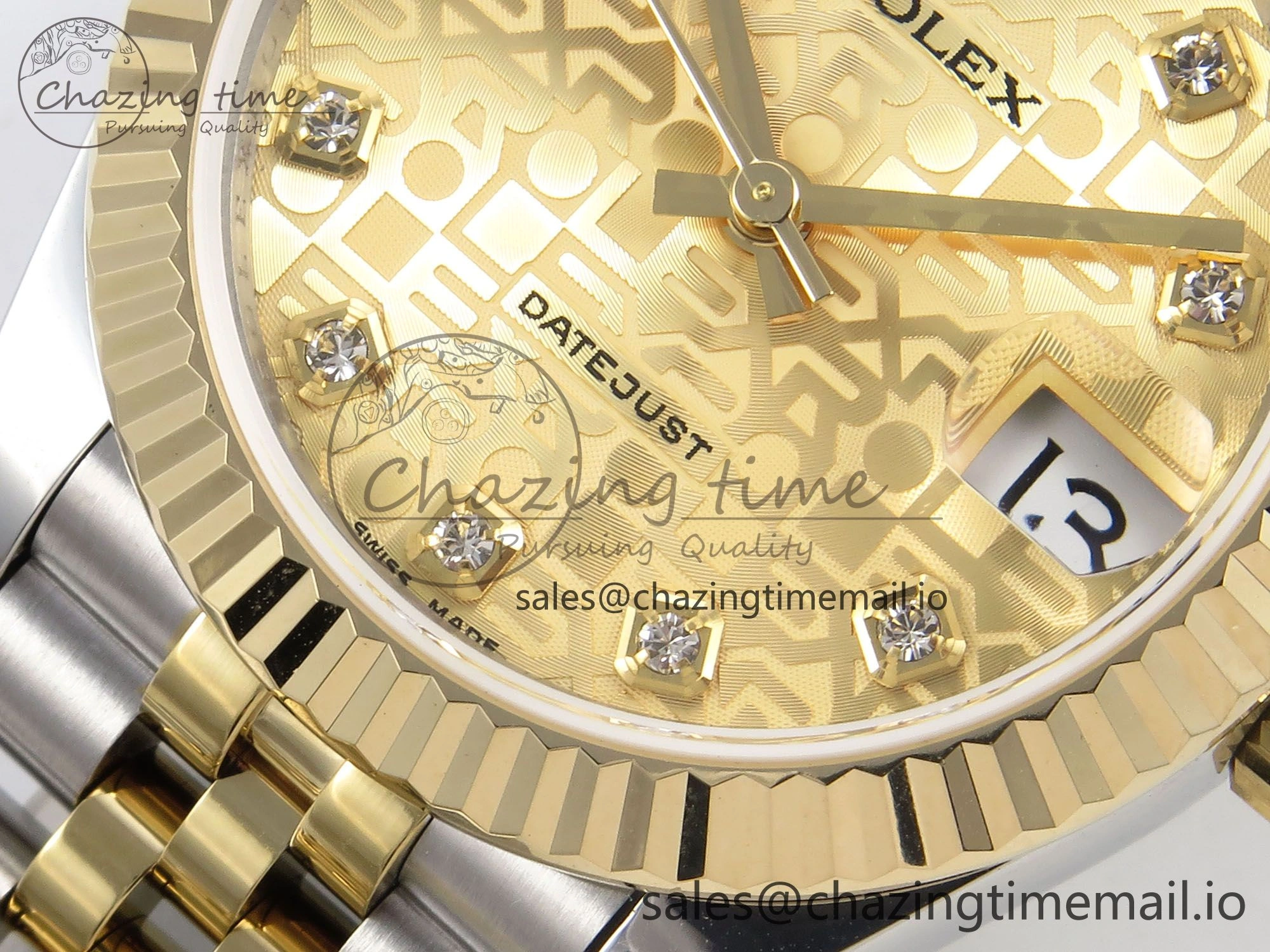 DateJust 31 278273 SS YG GMF 1:1 Best Edition 904L Steel Rolxx YG Diamonds Dial on Jubilee Bracelet A2824