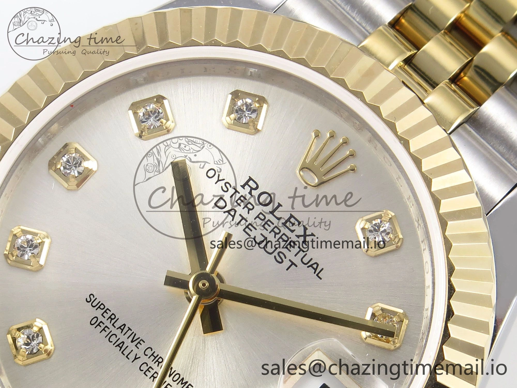 DateJust 31 278273 SS YG GMF 1:1 Best Edition 904L Steel Silver Diamonds Dial on Jubilee Bracelet A2824