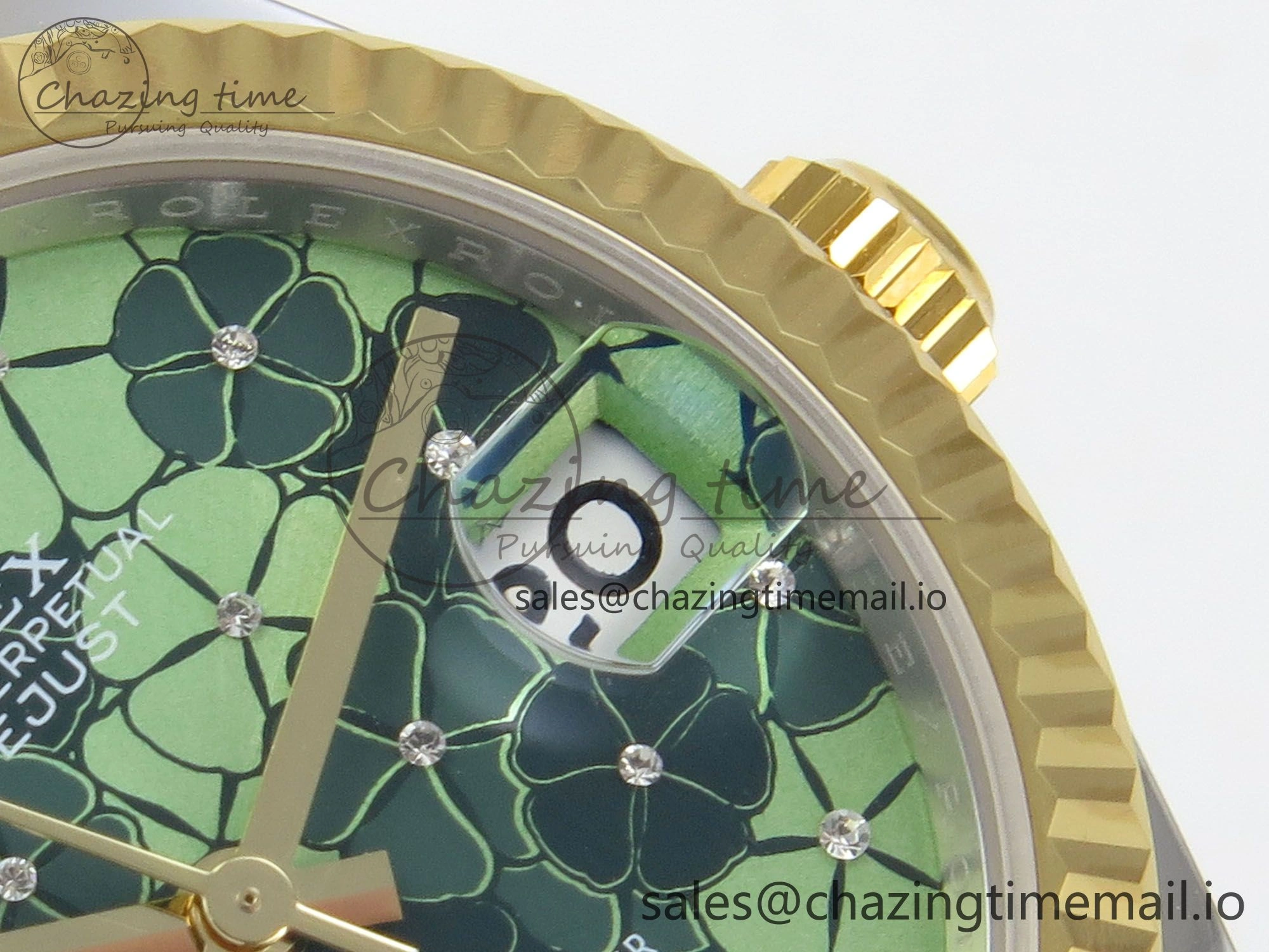 DateJust 31 278273 THBF 1:1 Best Edition 904L Steel Fluted Green Floral Dial Fluted Bezel on SS YG Jubilee Bracelet HZ Cal.2236