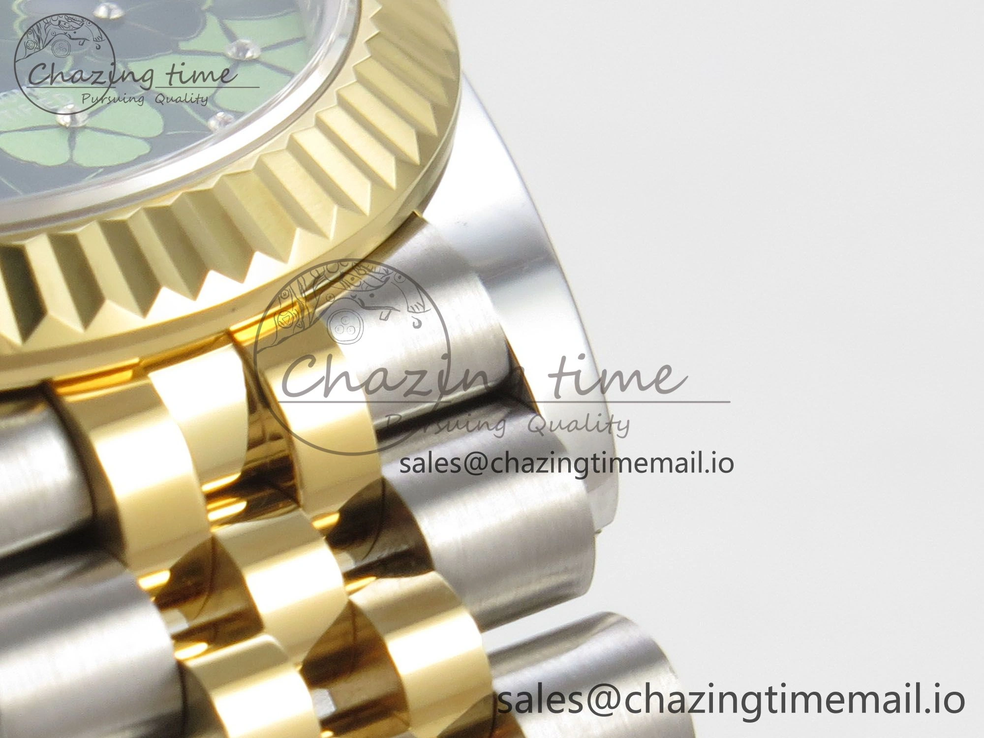 DateJust 31 278273 THBF 1:1 Best Edition 904L Steel Fluted Green Floral Dial Fluted Bezel on SS YG Jubilee Bracelet HZ Cal.2236